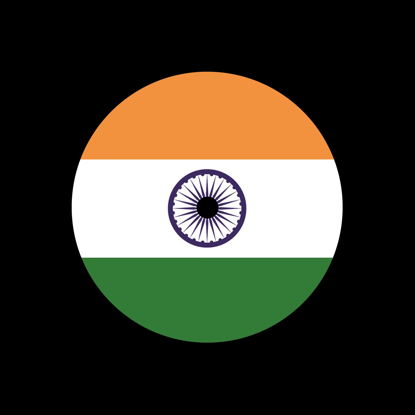 Flags of the World - India Indian 7", 10", 12"/LP Vinyl Record Centre Labels (Pair)