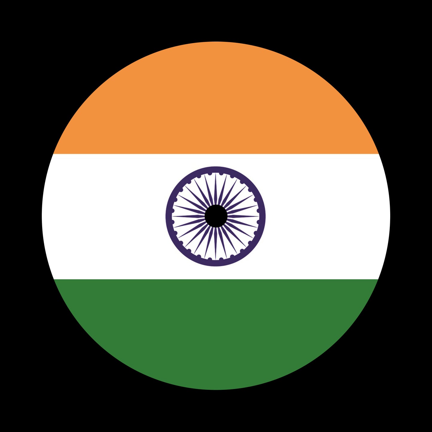 Flags of the World - India Indian 7", 10", 12"/LP Vinyl Record Centre Labels (Pair)