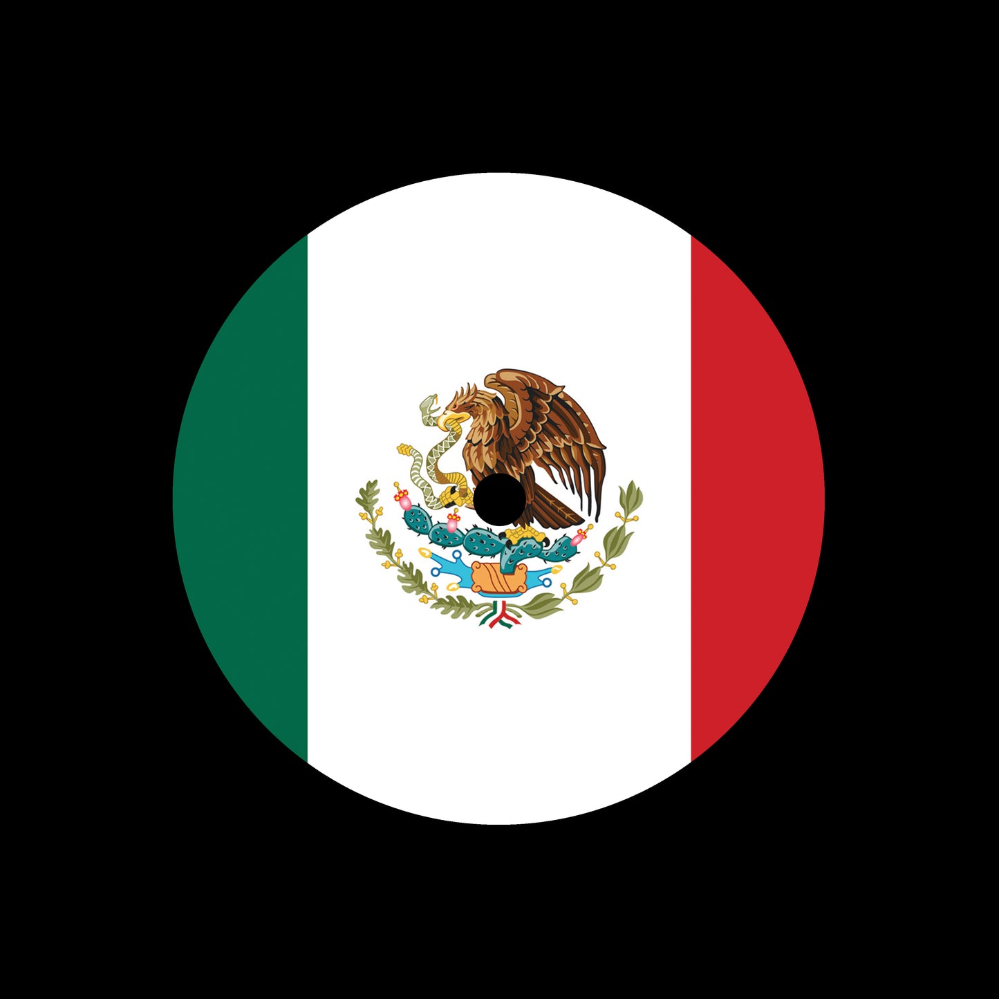 Flags of the World - Mexico Mexican 7", 10", 12"/LP Vinyl Record Centre Labels (Pair)