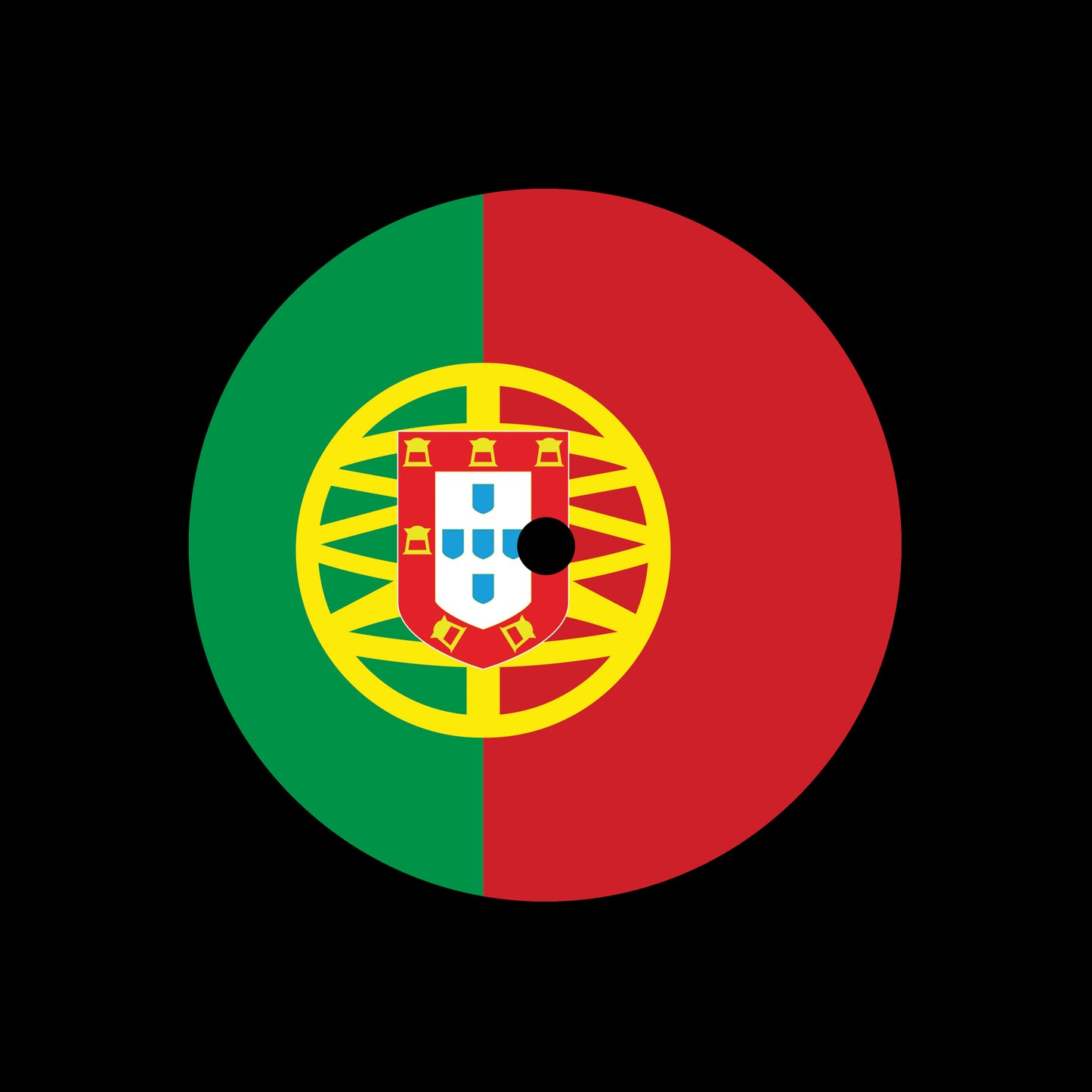 Flags of the World - Portugal Portuguese 7", 10", 12"/LP Vinyl Record Centre Labels (Pair)