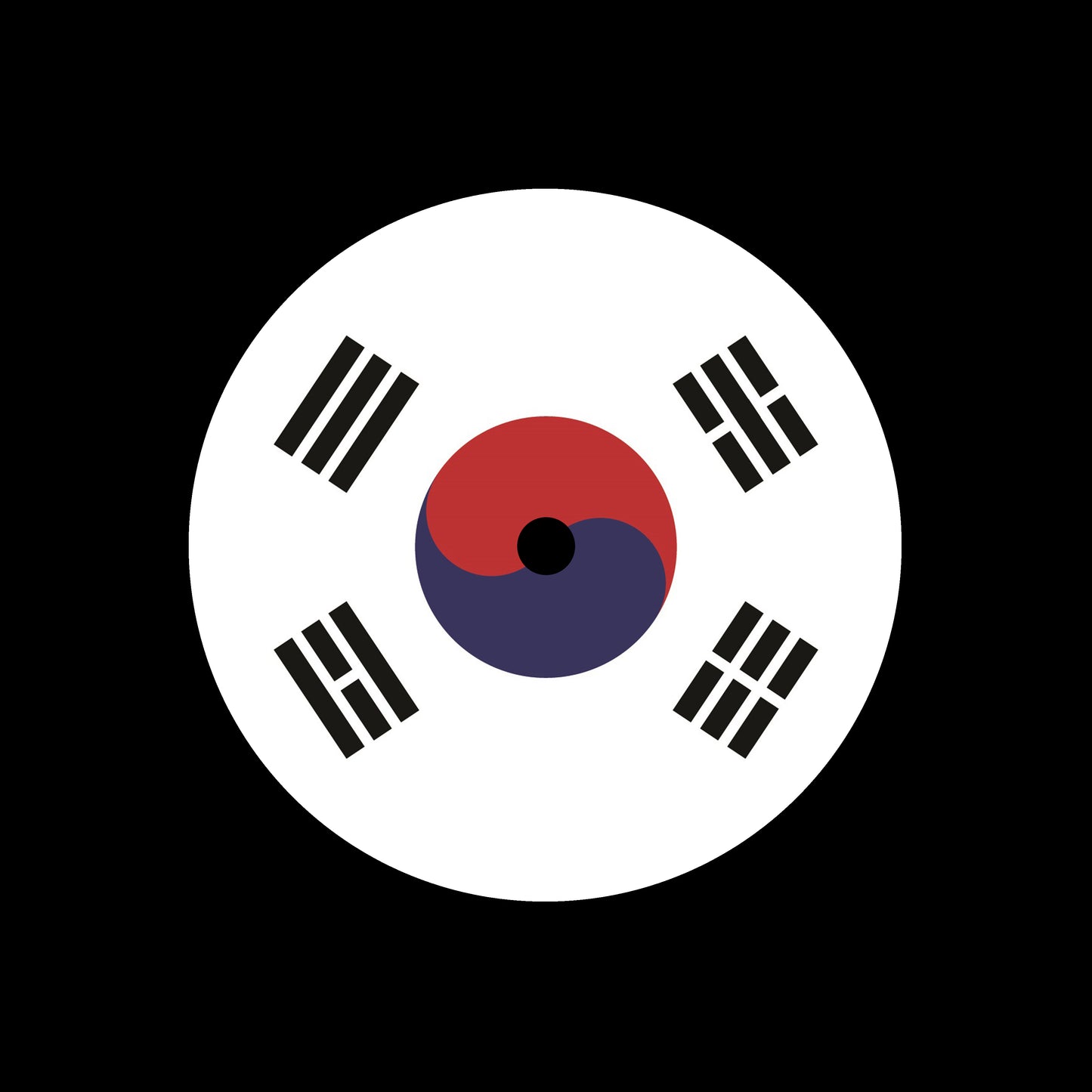 Flags of the World - South Korea Korean 7", 10", 12"/LP Vinyl Record Centre Labels (Pair)