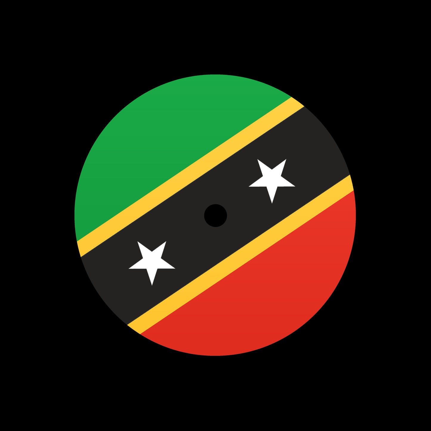 Flags of the World - St Kitts Kittitians 7", 10", 12"/LP Vinyl Record Centre Labels (Pair)