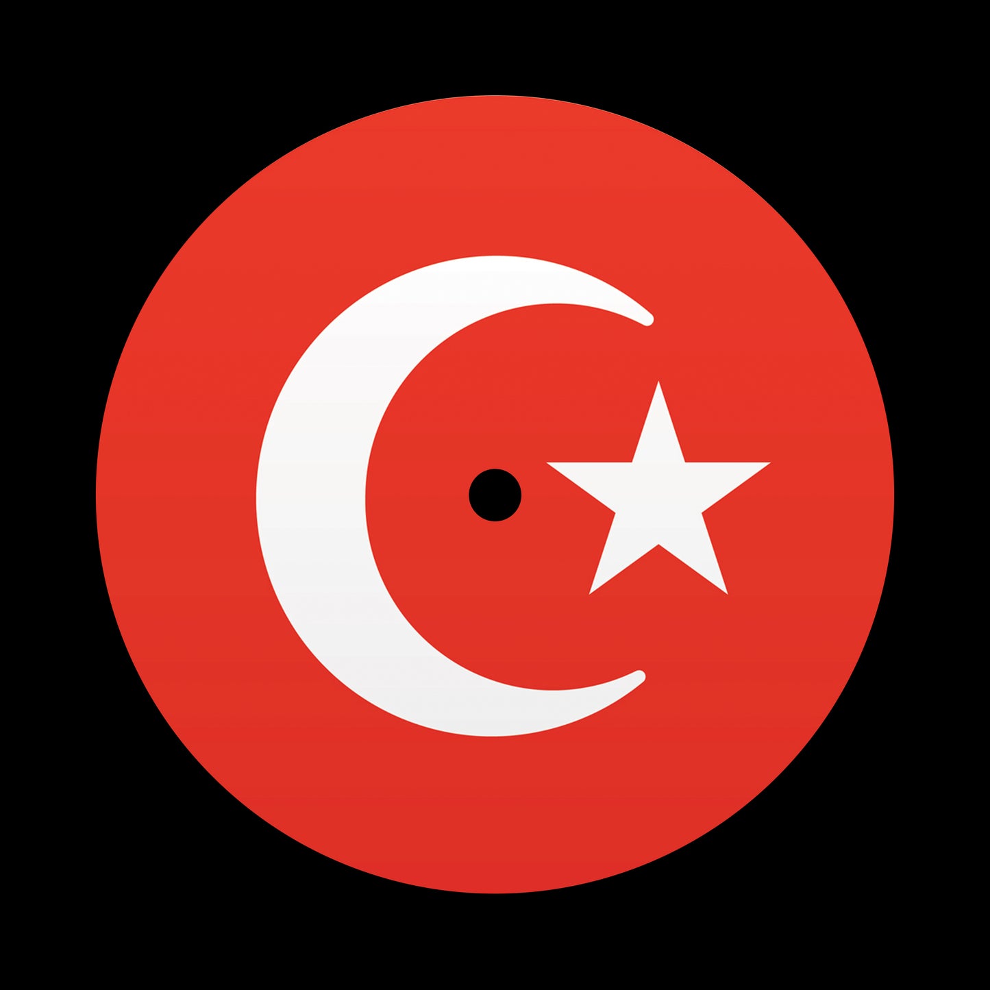 Flags of the World - Turkey Turkish 7", 10", 12"/LP Vinyl Record Centre Labels (Pair)