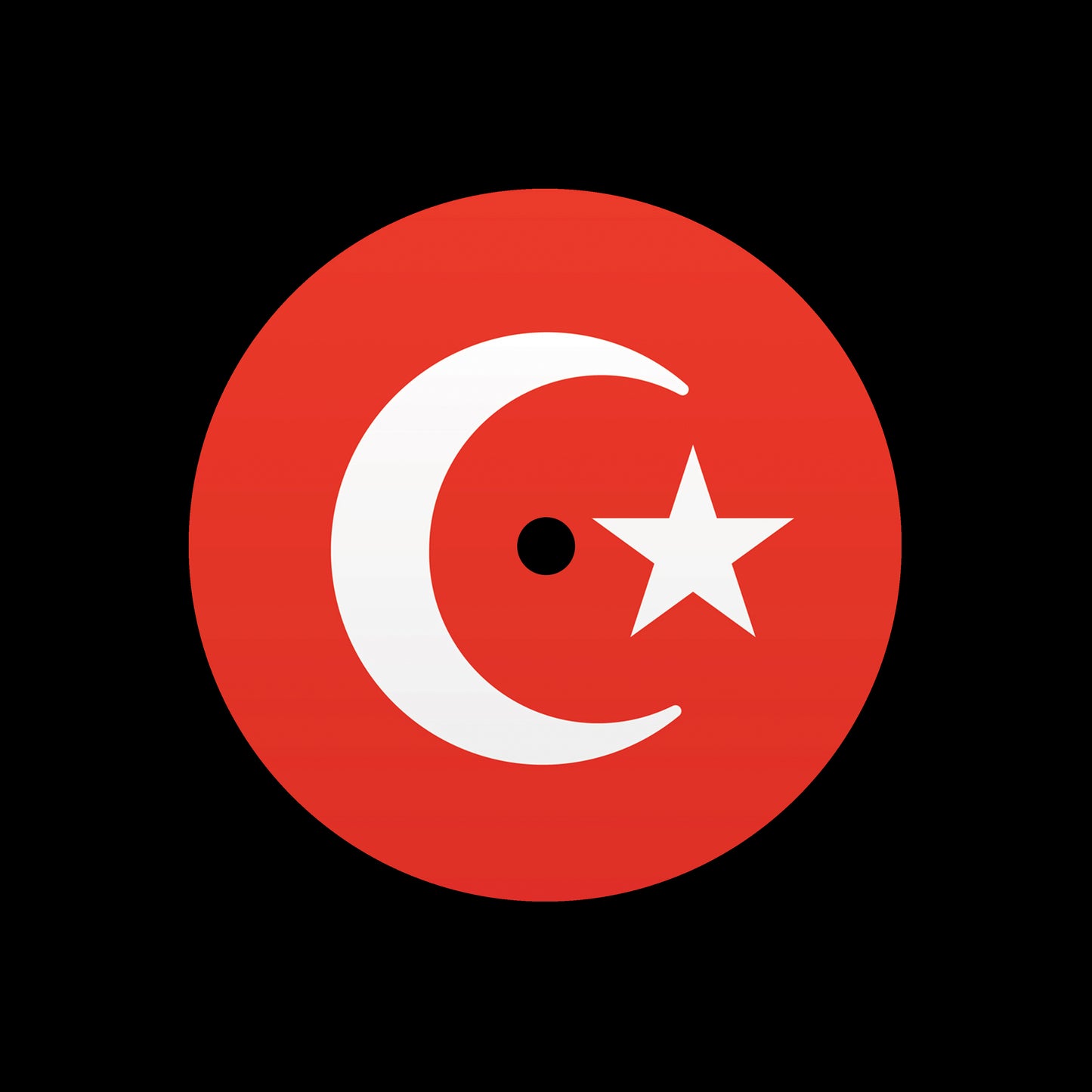 Flags of the World - Turkey Turkish 7", 10", 12"/LP Vinyl Record Centre Labels (Pair)