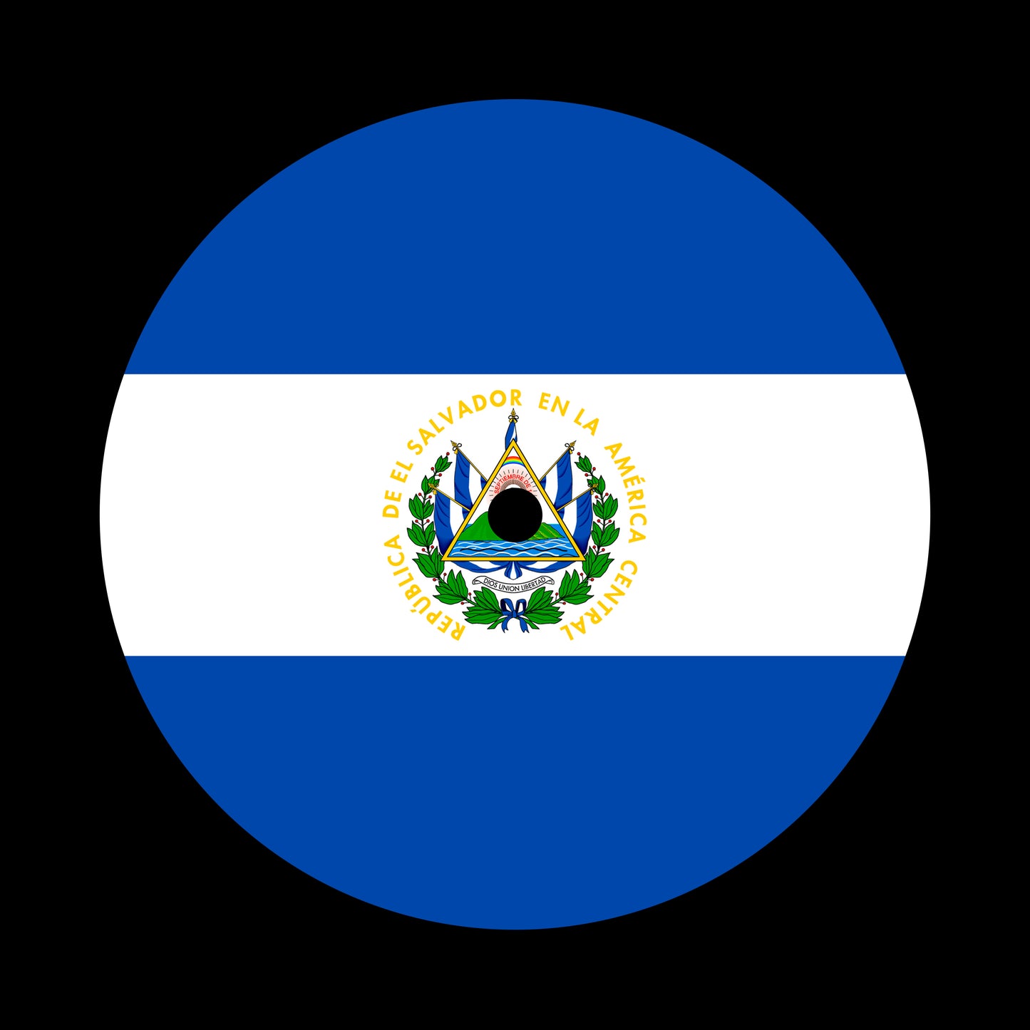 Flags of the World - El Salvador Salvadorian 7", 10", 12"/LP Vinyl Record Centre Labels (Pair)
