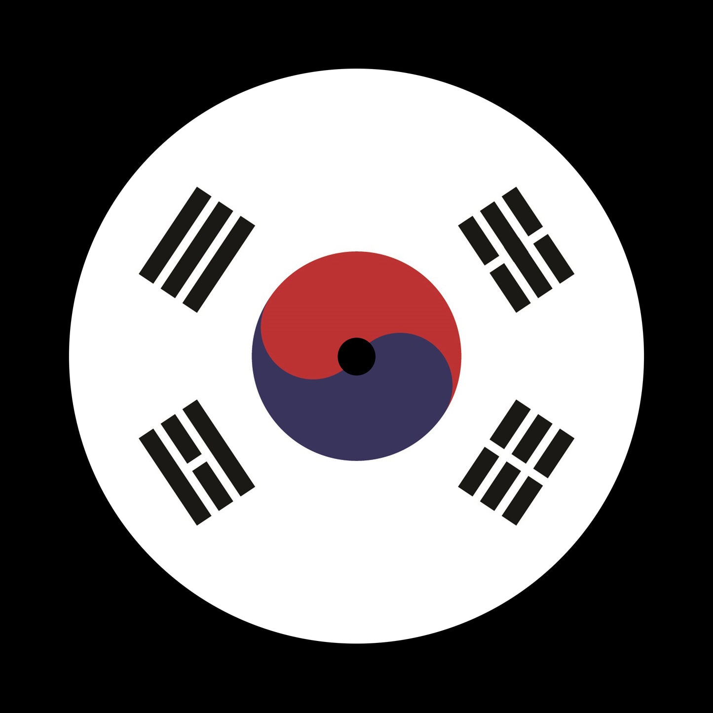 Flags of the World - South Korea Korean 7", 10", 12"/LP Vinyl Record Centre Labels (Pair)