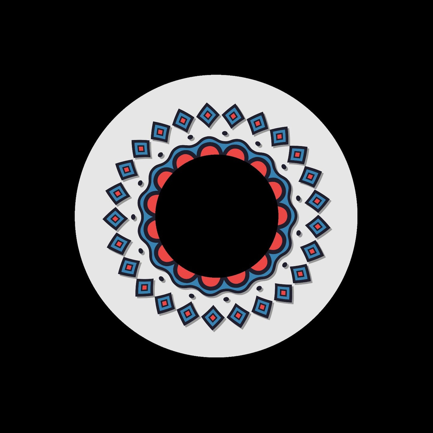 Floral Mandala Custom Gloss UV Finish Self-Adhesive Paper Record Middle Centre Center Labels for Jukebox 7" Records & DVS Timecode Control Vinyl - centerlabels_uk