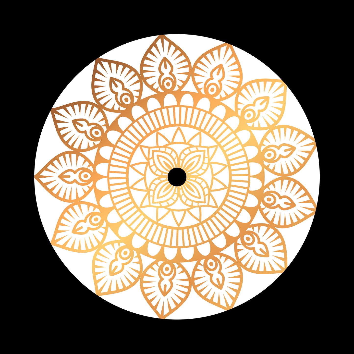 Golden Circular Mandala 7" Jukebox, 7", 10", 12"/LP Vinyl Record Centre Labels (Pair)