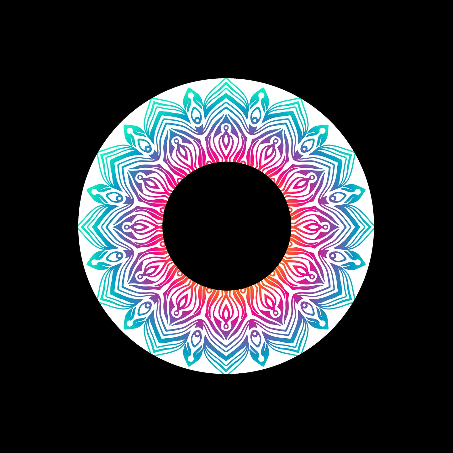 Gradient Mandala 7" Jukebox, 7", 10", 12"/LP Vinyl Record Centre Labels (Pair)