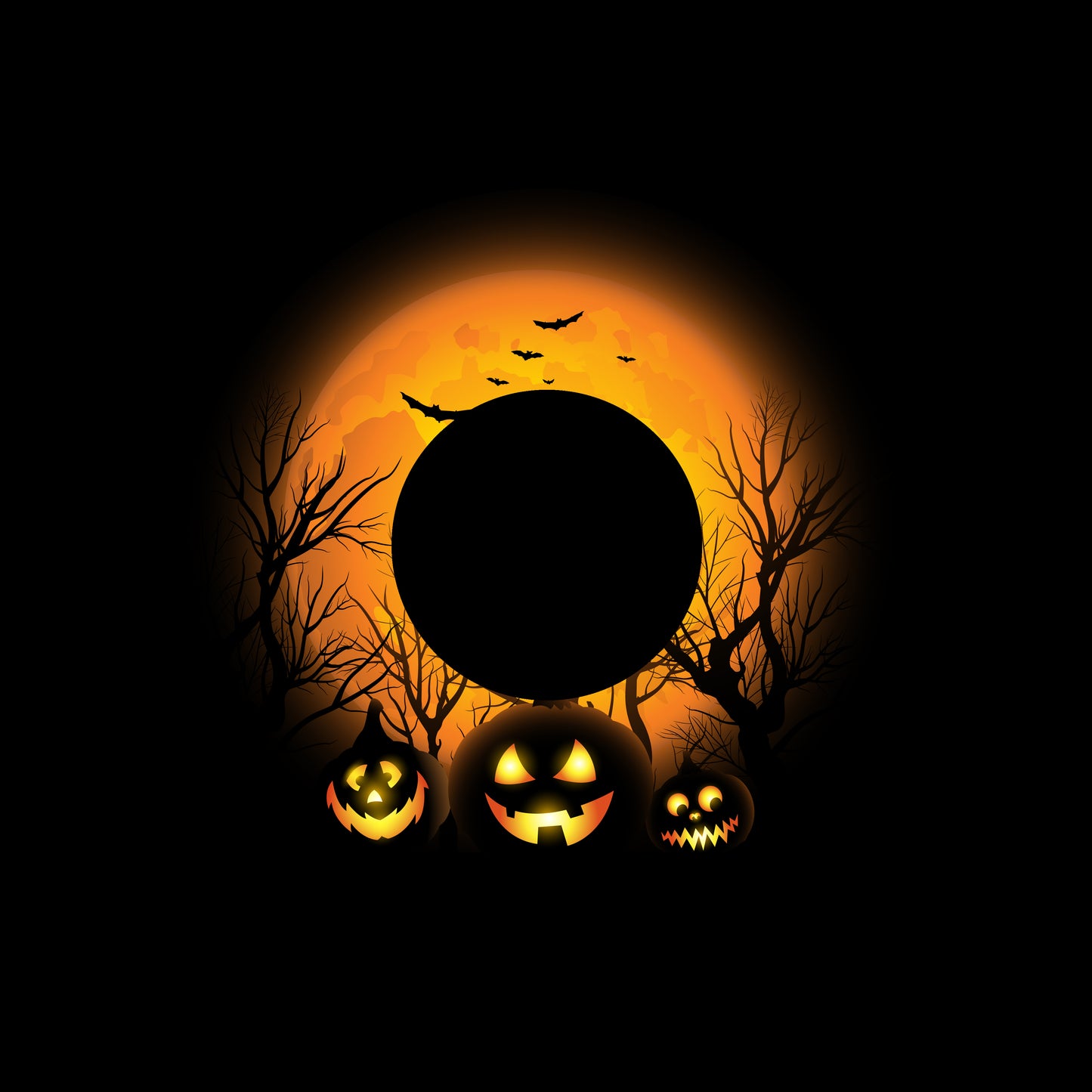 Halloween Background Full Moon & Lantern 7" Jukebox, 7", 10", 12"/LP Vinyl Record Centre Labels (Pair)