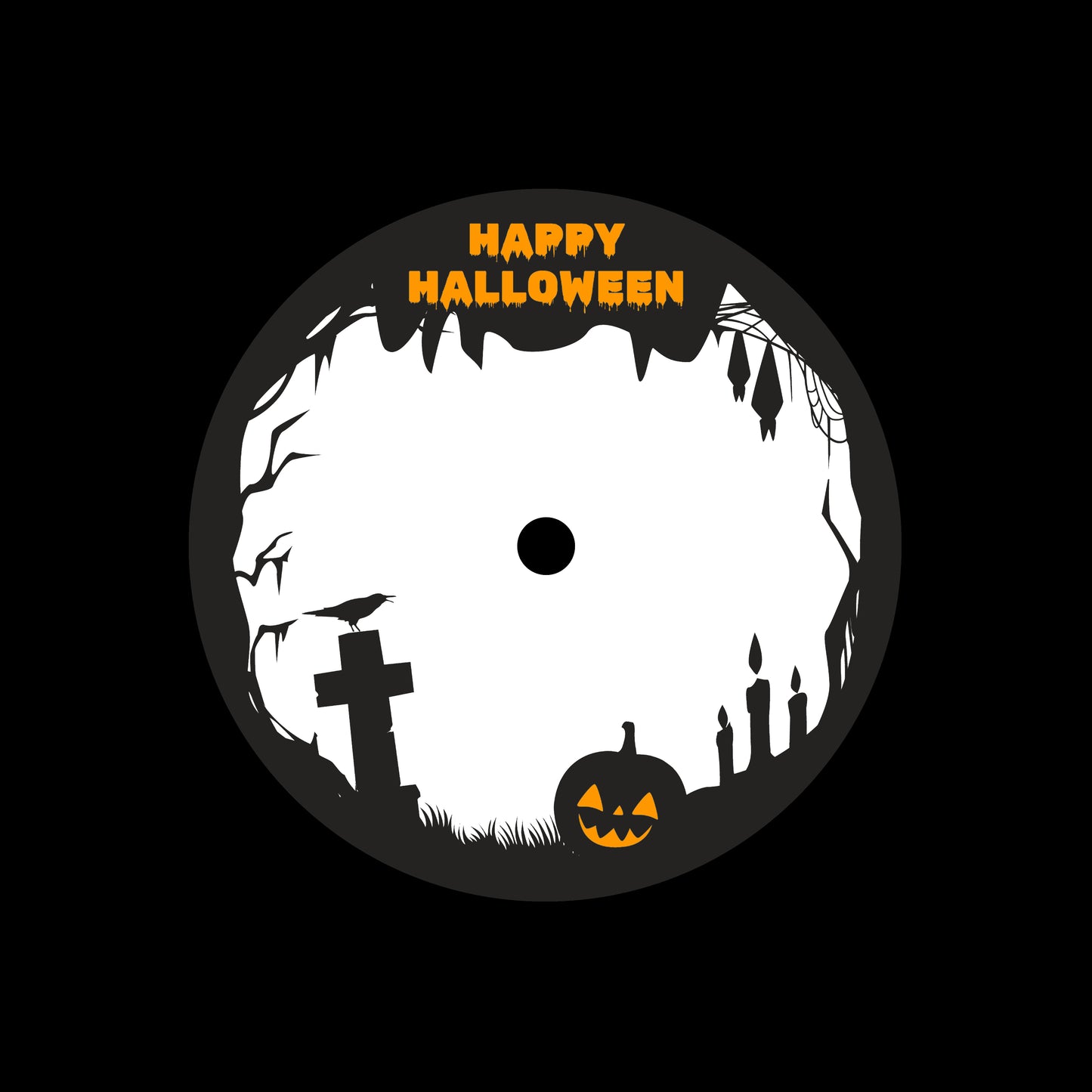 Halloween Frame Border Template 7" Jukebox, 7", 10", 12"/LP Vinyl Record Centre Labels (Pair)