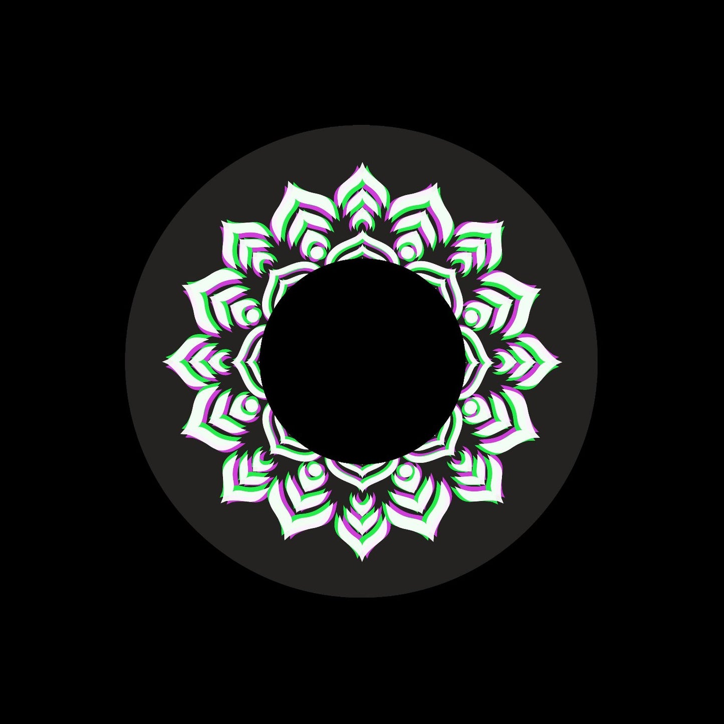 Holographic Indian Lotus Flower Mandala Custom Promo Centre Center Labels for Jukebox Large Hole 7" Vinyl Records & DVS Timecode Vinyl - centerlabels_uk