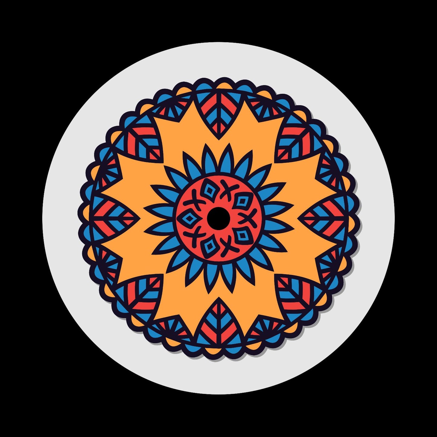 Ethnic Mandala Custom Promo Self-Adhesive Record Middles Centre Center Labels for Records & DVS Timecode Control Vinyl - centerlabels_uk