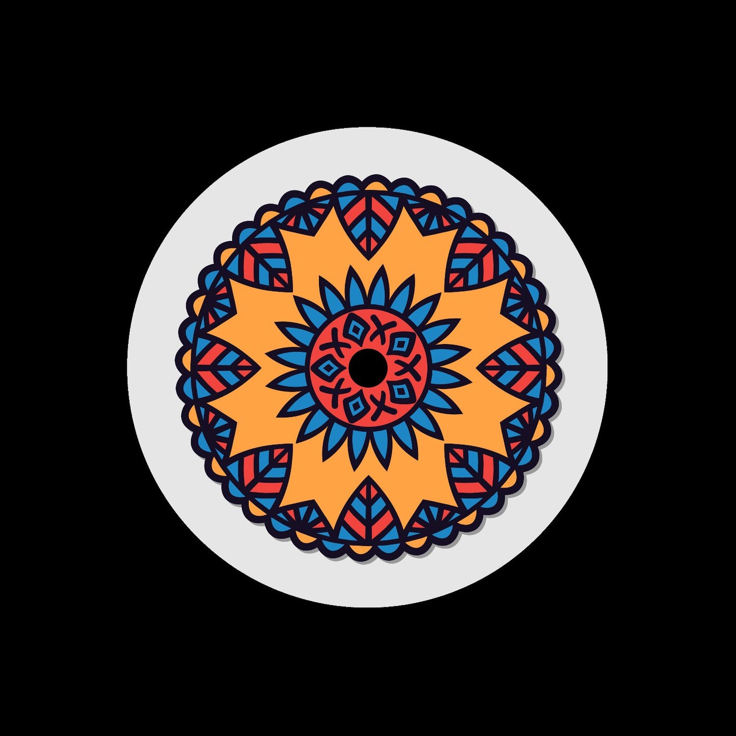 Ethnic Mandala Custom Promo Self-Adhesive Record Middles Centre Center Labels for 7" Records & DVS Timecode Control Vinyl - centerlabels_uk