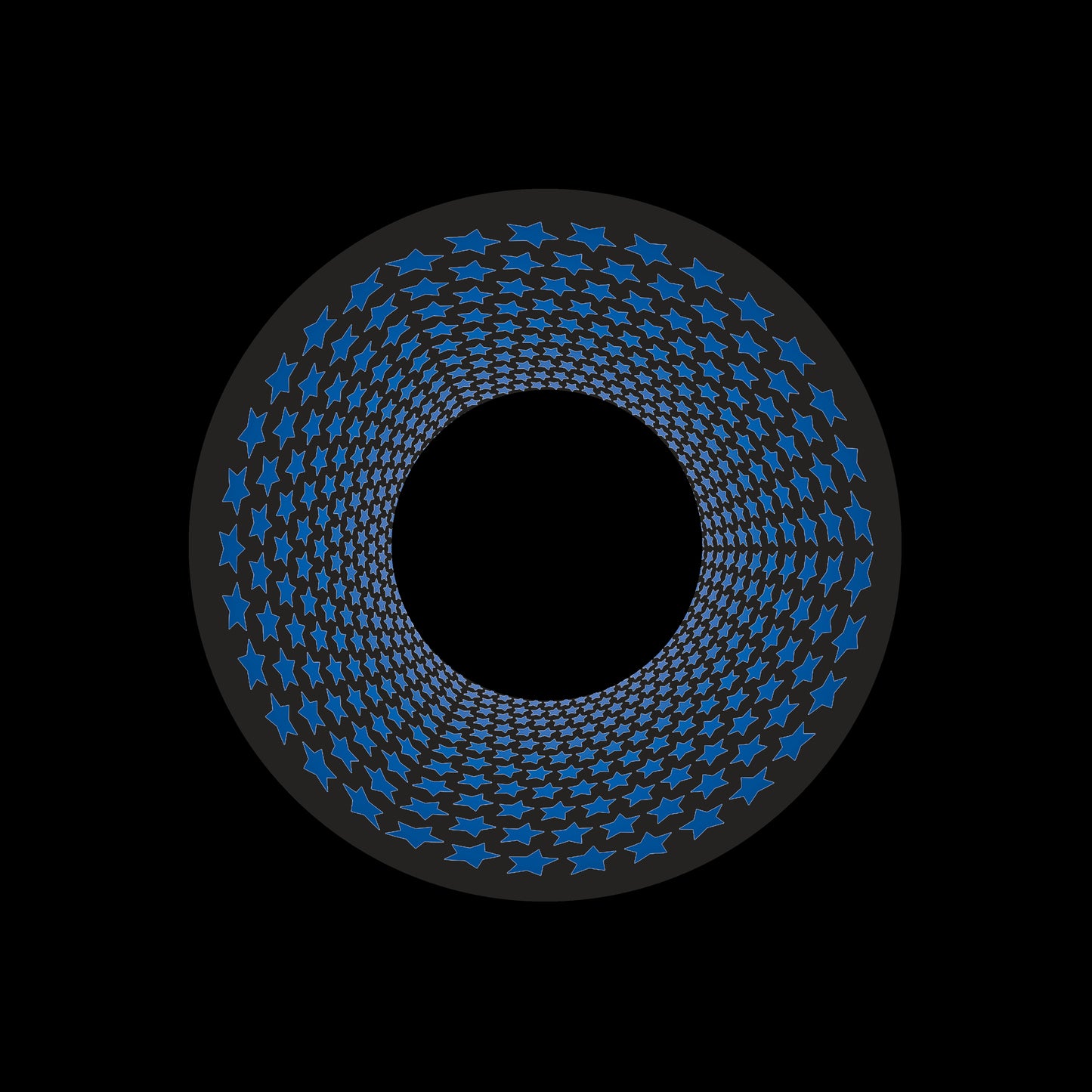 Inverse Circle Stars Vortex Blue & Black 7" Jukebox, 7", 10", 12"/LP Vinyl Record Centre Labels (Pair)
