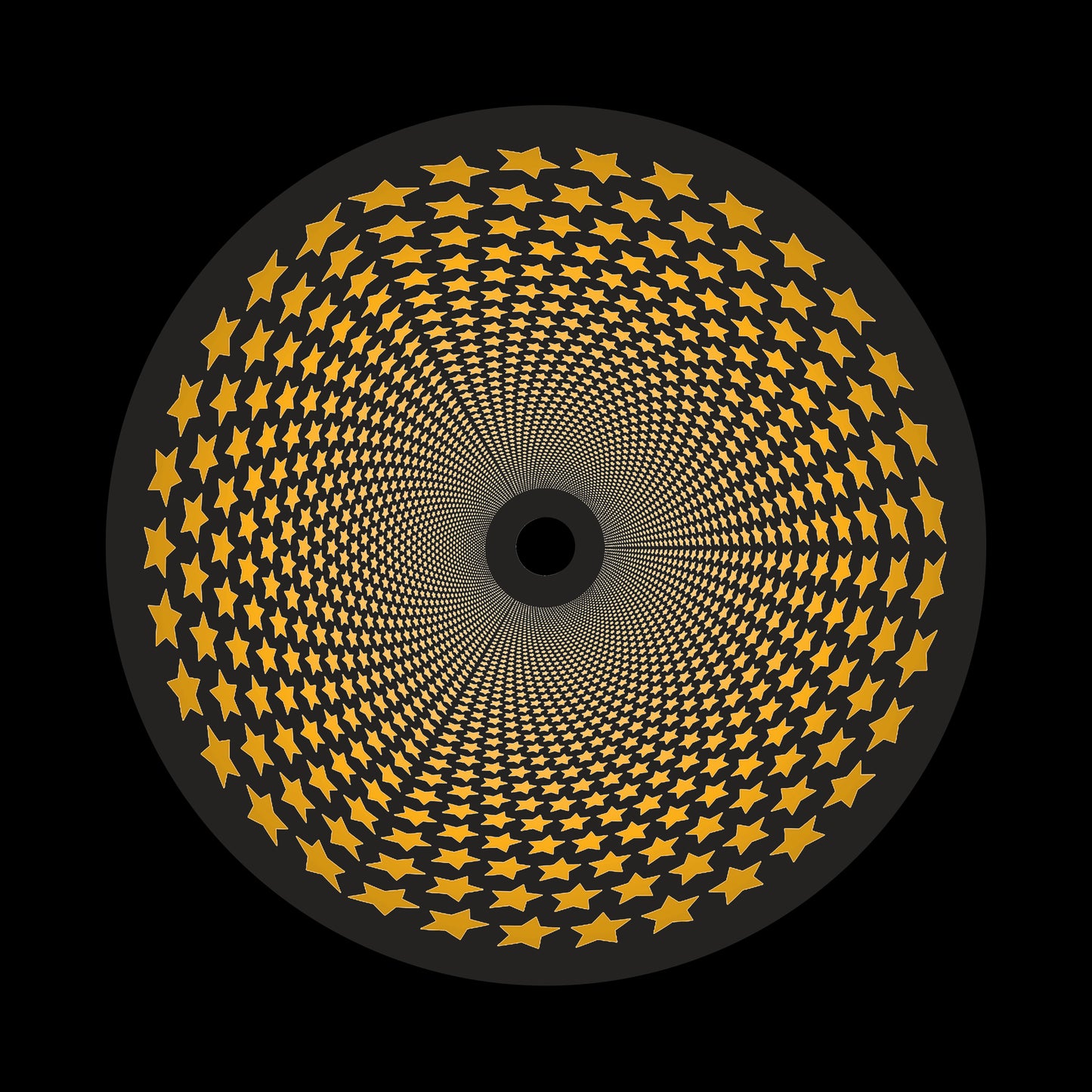 Inverse Circle Stars Vortex Orange & Black 7" Jukebox, 7", 10", 12"/LP Vinyl Record Centre Labels (Pair)
