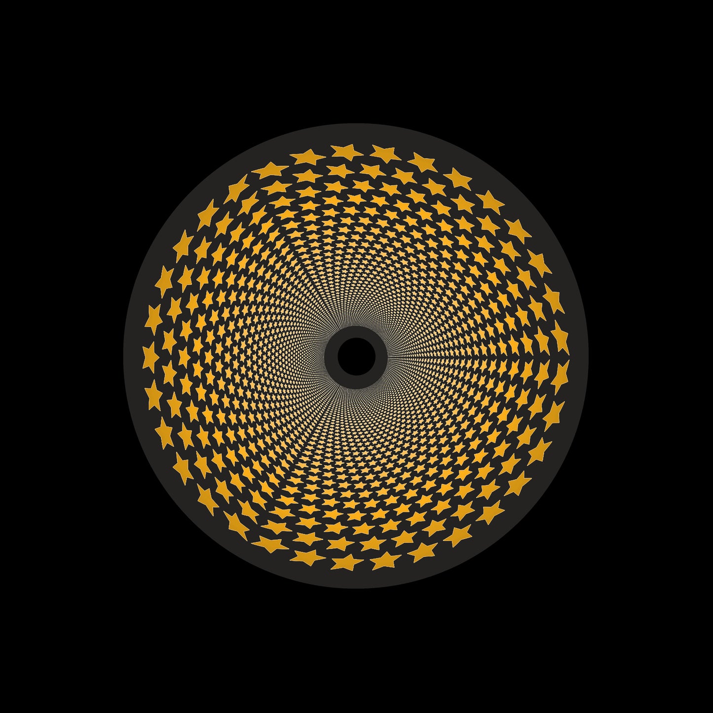 Inverse Circle Stars Vortex Orange & Black 7" Jukebox, 7", 10", 12"/LP Vinyl Record Centre Labels (Pair)