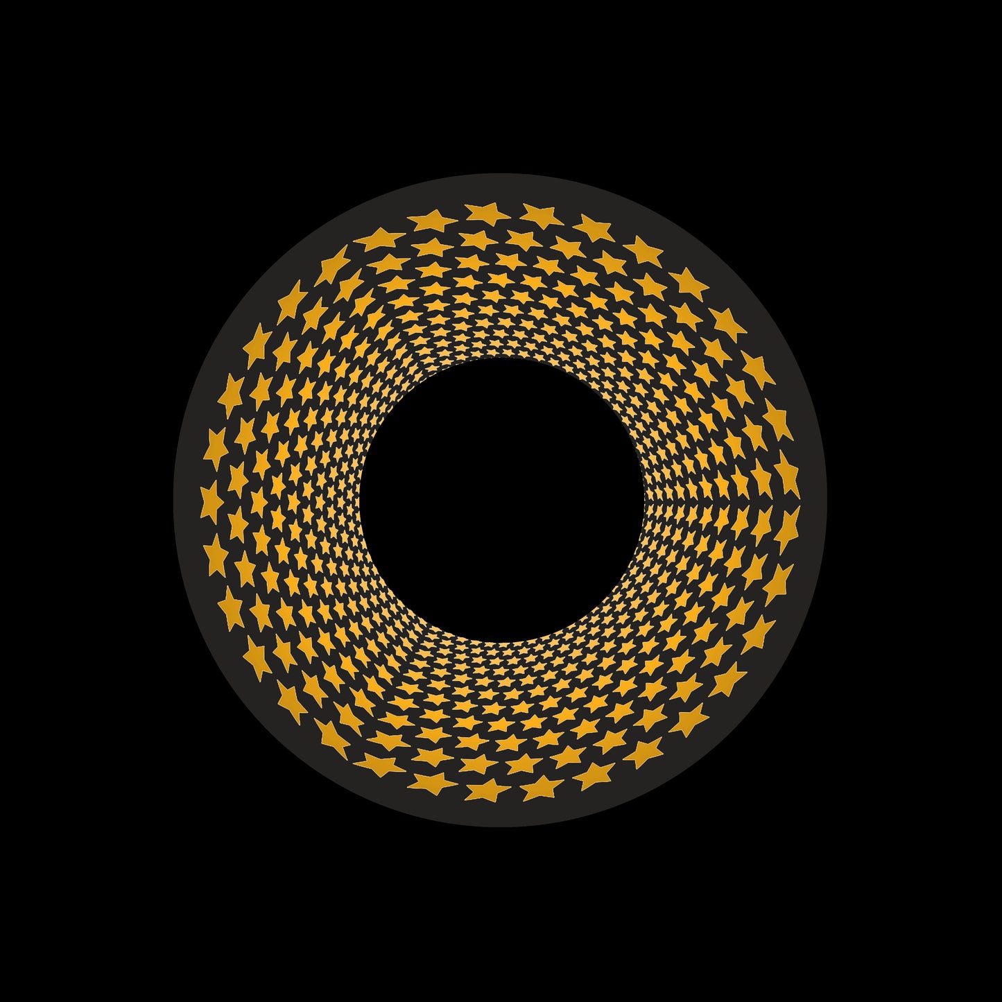 Inverse Circle Stars Vortex Orange & Black 7" Jukebox, 7", 10", 12"/LP Vinyl Record Centre Labels (Pair)
