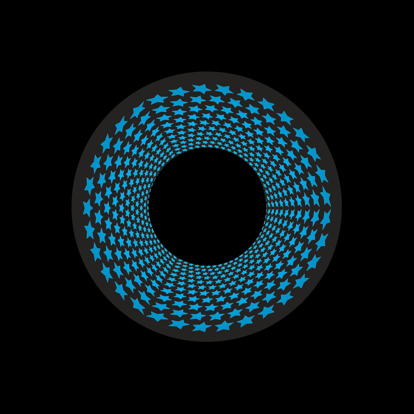 Inverse Circle Stars Vortex Cyan & Black 7" Jukebox, 7", 10", 12"/LP Vinyl Record Centre Labels (Pair)
