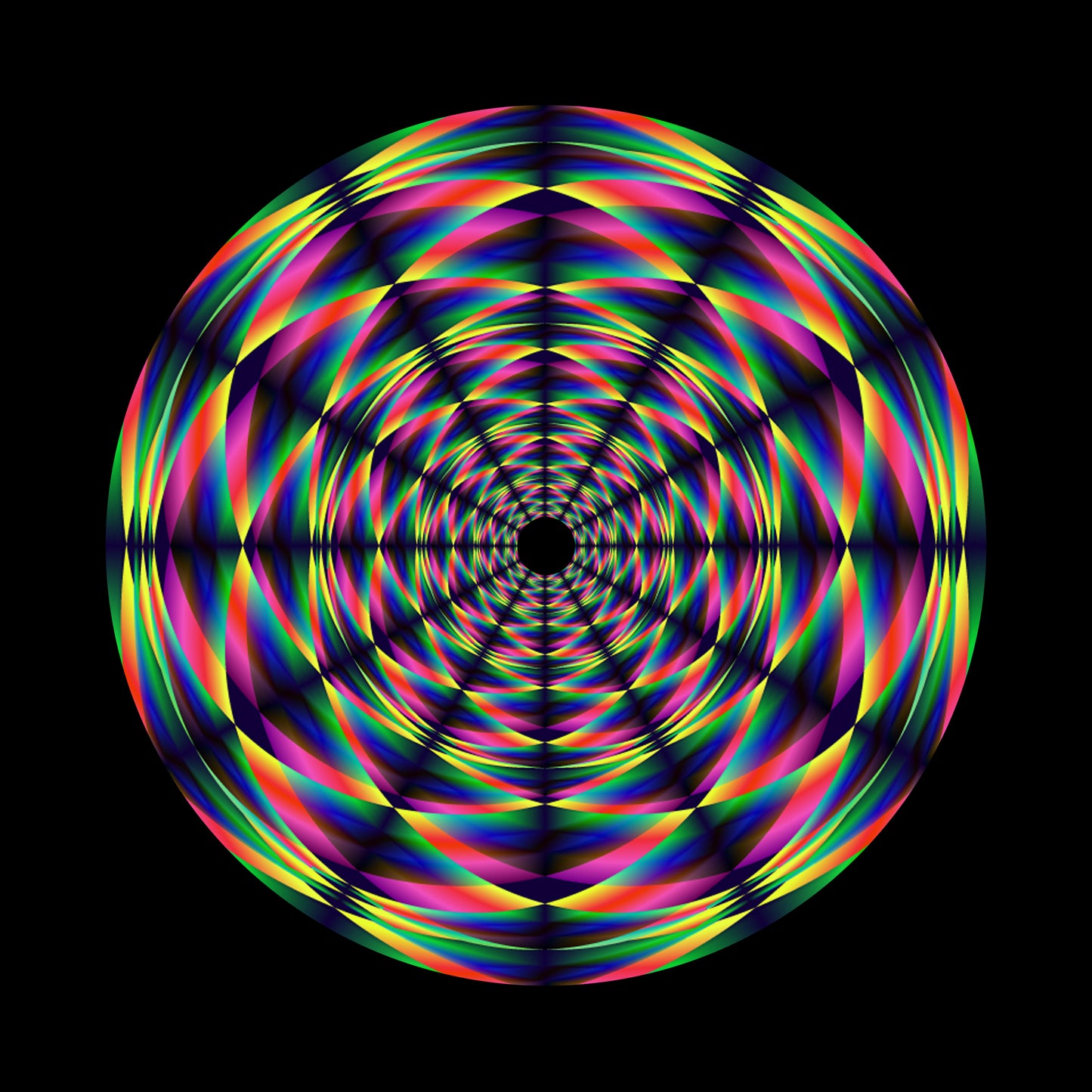 Kaleidoscope Pattern 7" Jukebox, 7", 10", 12"/LP Vinyl Record Centre Labels (Pair)
