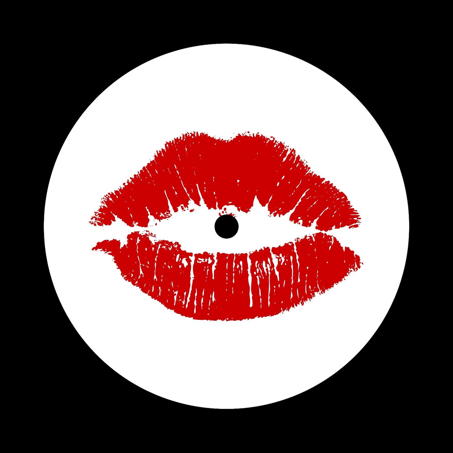 Lipstick Kiss Lips Symbol Gloss Sticky Paper Center Labels for 10", 12" / LP Vinyl Records - centerlabels_uk