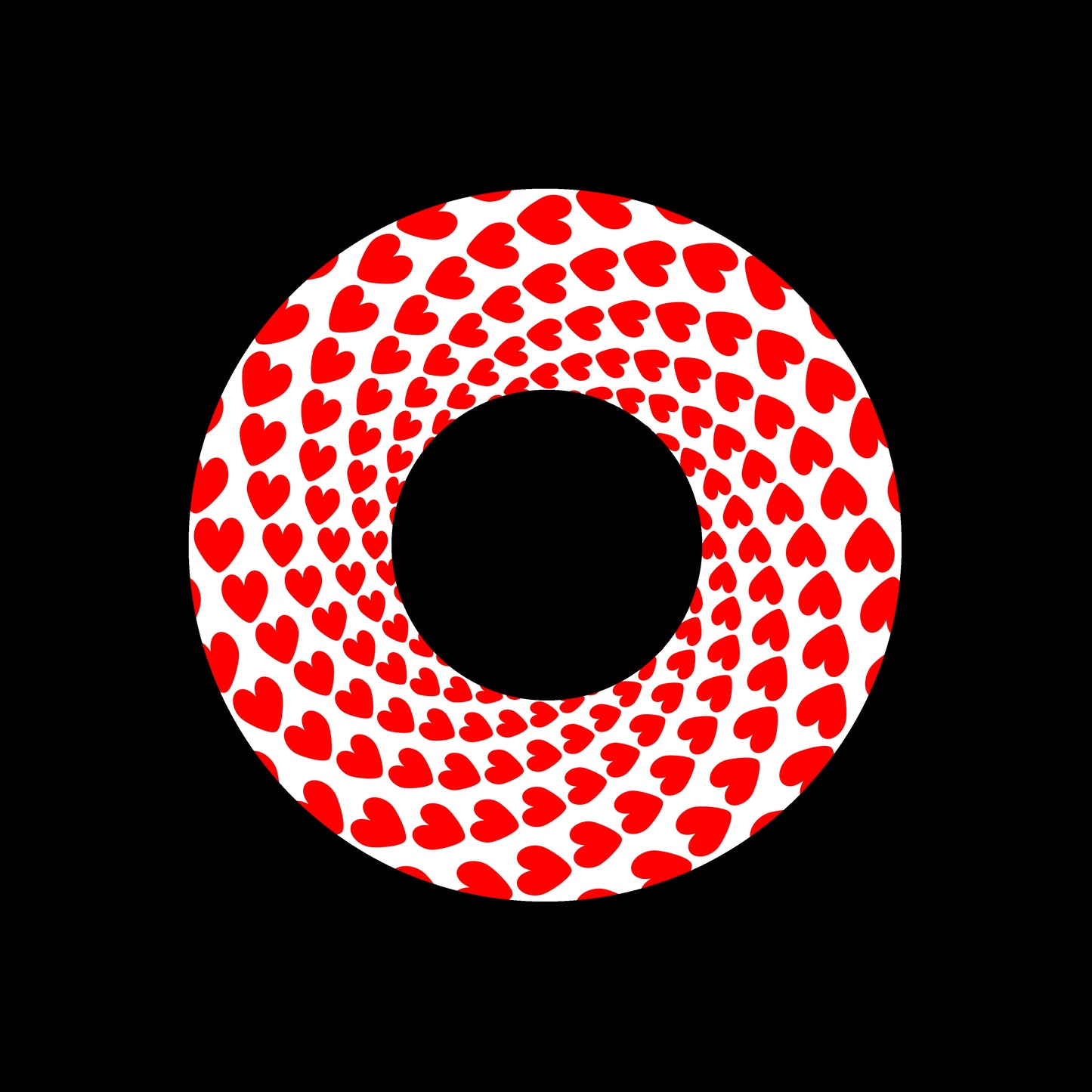 Love Hearts Spiral Red Valentine's Day 7" Jukebox, 7", 10", 12"/LP Vinyl Record Centre Labels (Pair)