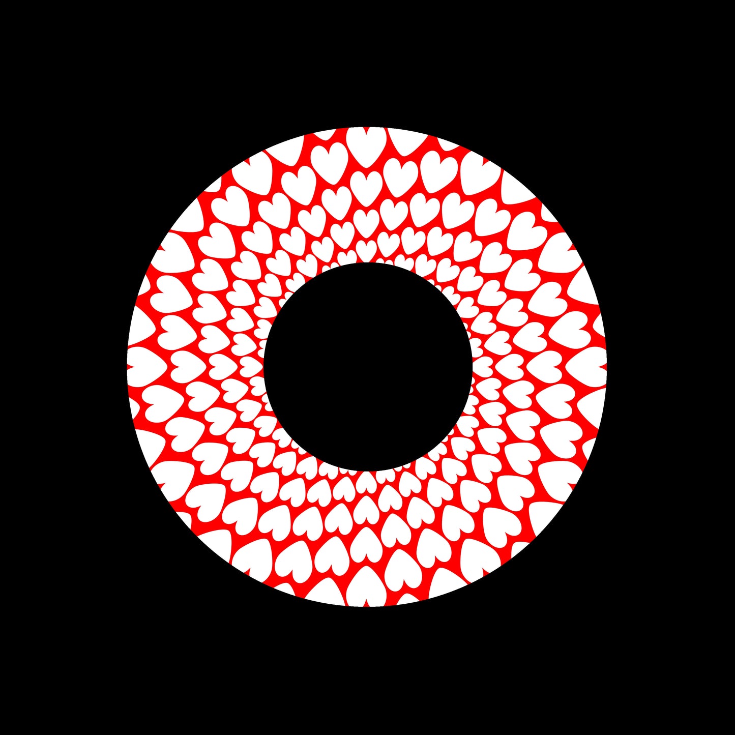 Love Hearts Spiral White Valentine's Day 7" Jukebox, 7", 10", 12"/LP Vinyl Record Centre Labels (Pair)