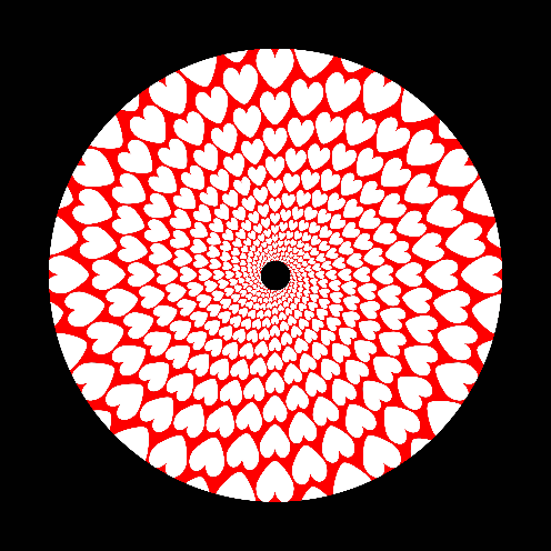 Love Hearts Spiral White Valentine's Day 7" Jukebox, 7", 10", 12"/LP Vinyl Record Centre Labels (Pair)