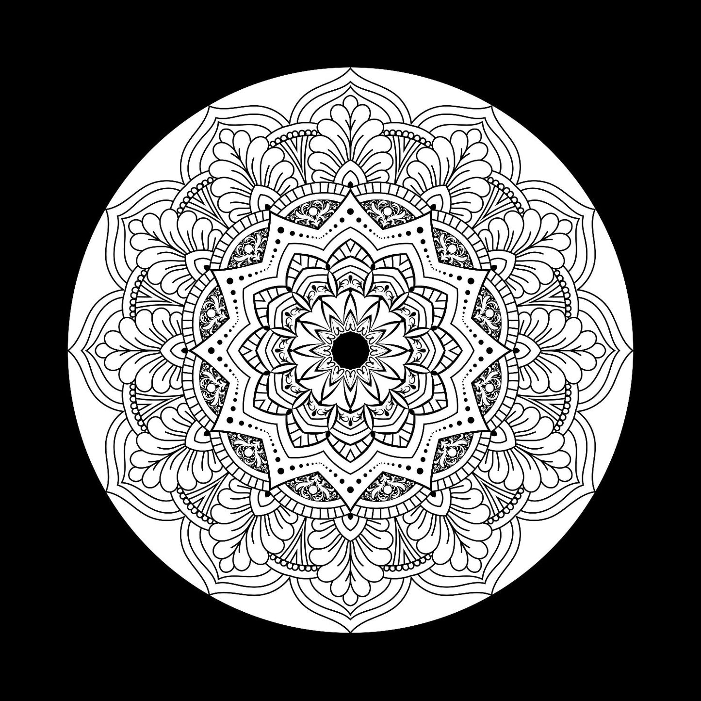 Luxury Ornamental Decorative Mandala Design #1 of 3 Custom Promo Centre Center Labels for 12" Records & DVS Timecode Control Vinyl - centerlabels_uk