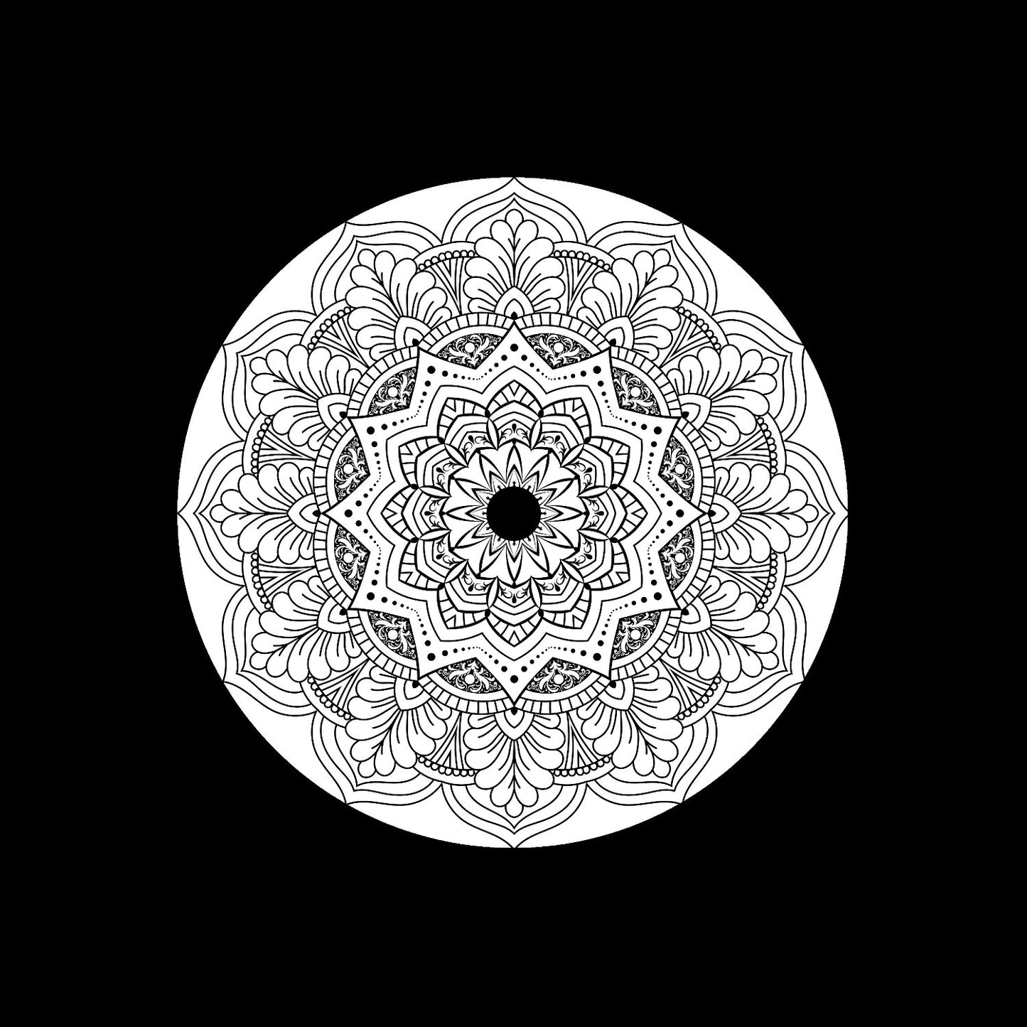 Luxury Ornamental Decorative Mandala Design #1 of 3 Custom Promo Centre Center Labels for 7" Records & DVS Timecode Control Vinyl - centerlabels_uk