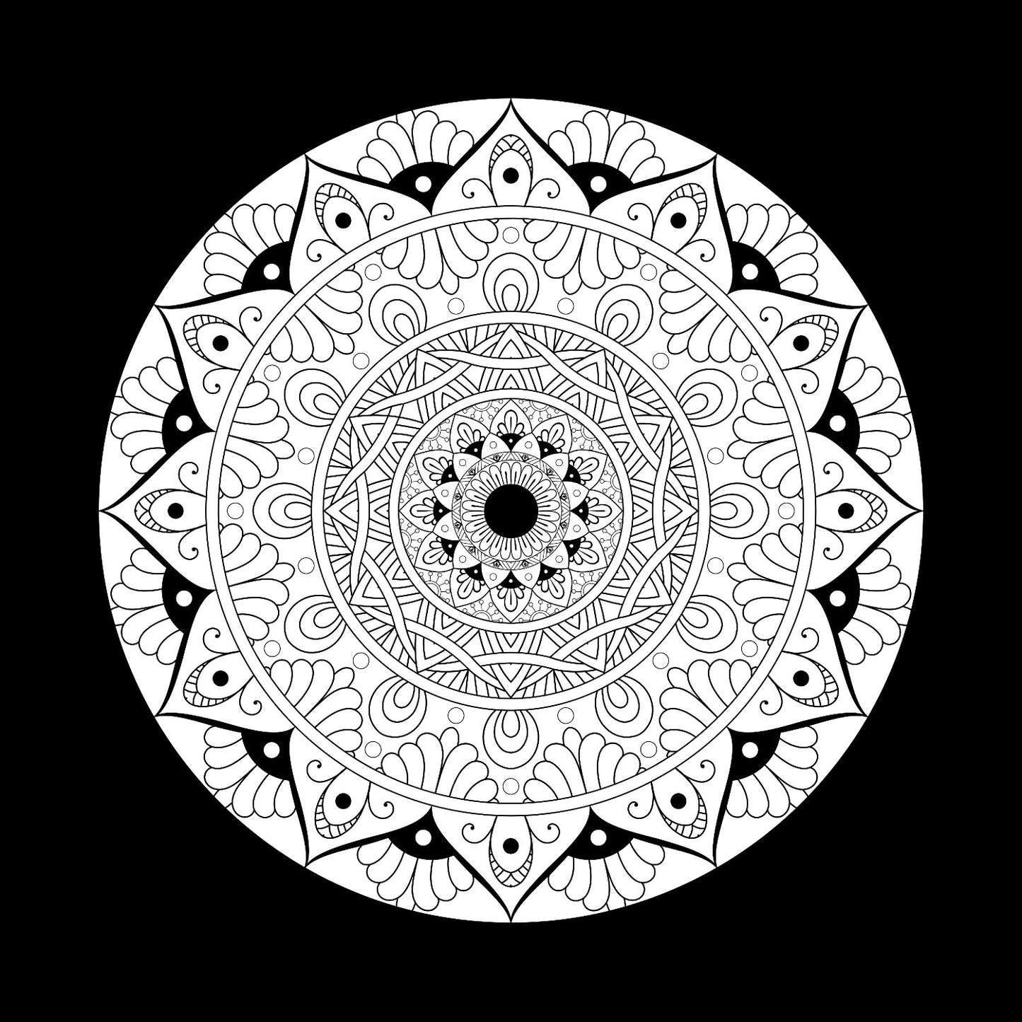 Luxury Ornamental Decorative Mandala Design #2 of 3 Custom Promo Record Middles Centre Center Labels for Records & DVS Control Vinyl - centerlabels_uk