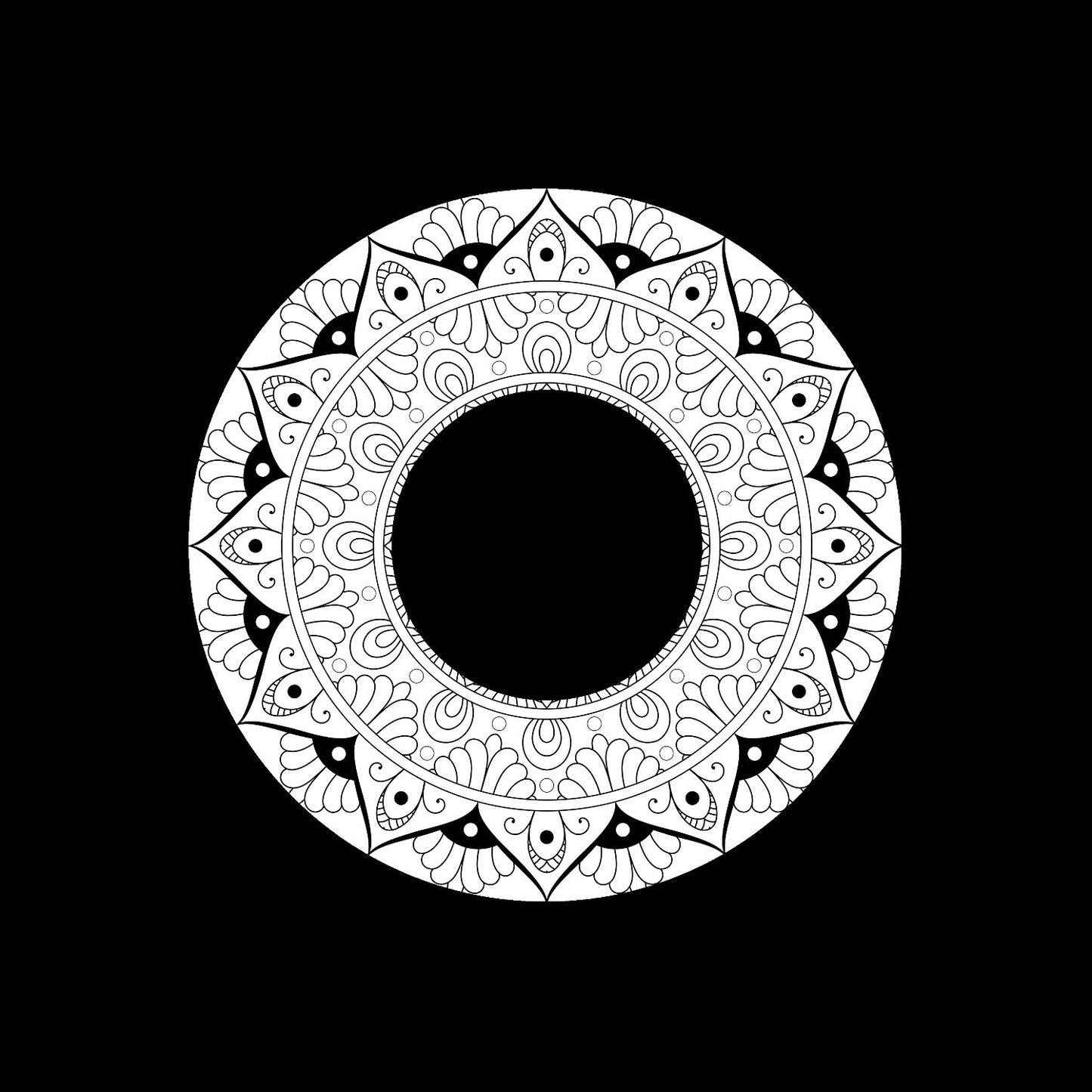 Luxury Ornamental Decorative Mandala Design #2 of 3 Custom Promo Record Middles Centre Center Labels for Jukebox Records & DVS Control Vinyl - centerlabels_uk