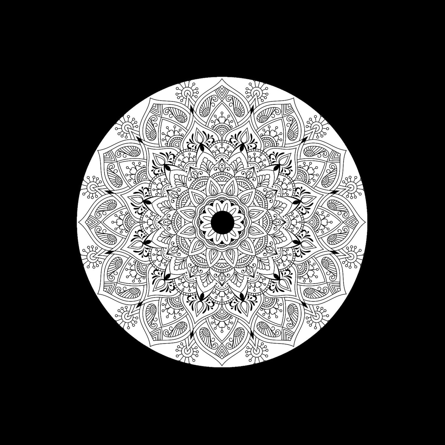 Luxury Ornamental Decorative Mandala Design #3 of 3 Self-Adhesive Custom Promo Record Middle Centre Center Labels for 7" Records & DVS Timecode Control Vinyl - centerlabels_uk