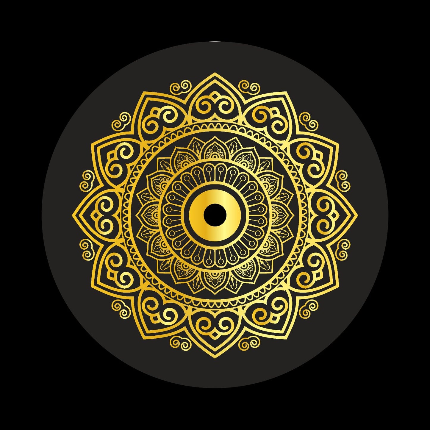 Luxury Ornamental Mandala Design Background Custom Promo Self-Adhesive Paper Record Middle Centre Center Labels for 10", 12" / LP Records & DVS Control Vinyl - centerlabels_uk