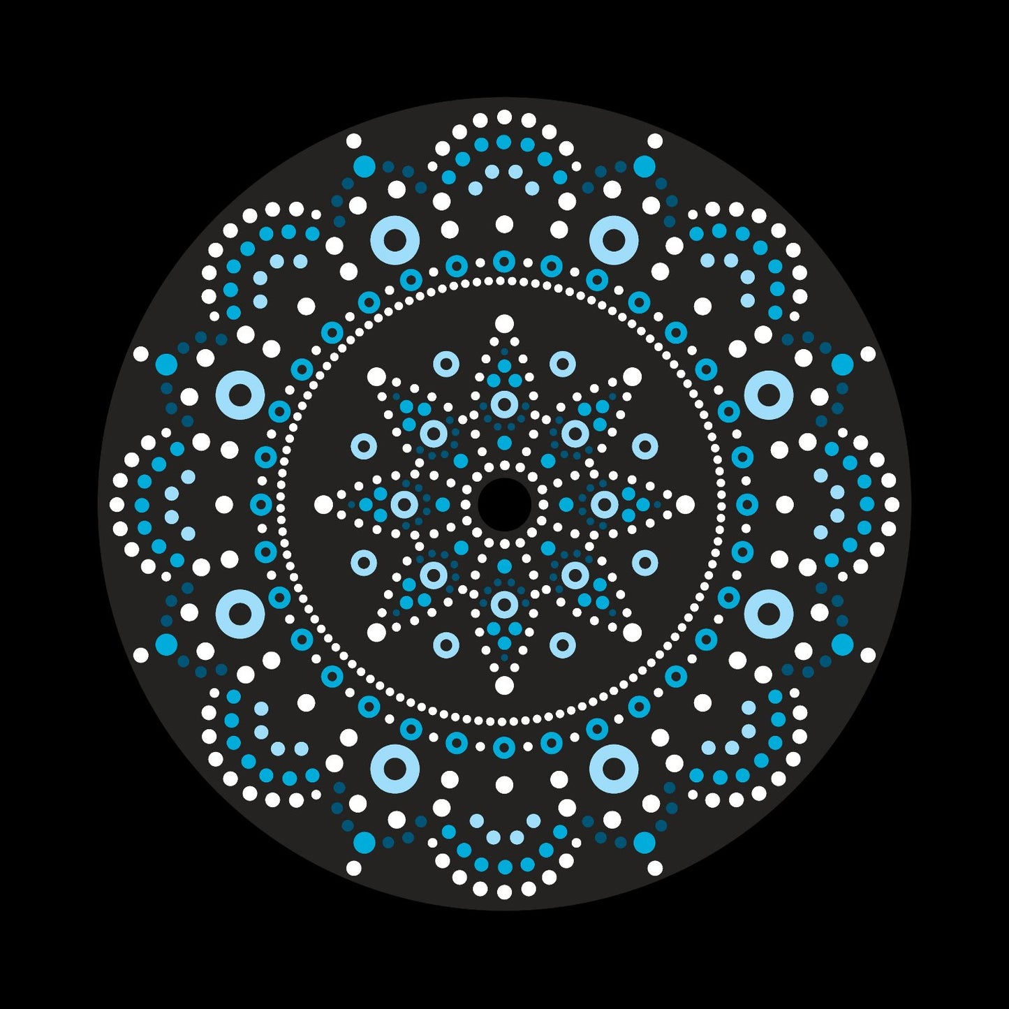 Mandala Australian Dot Seamless Pattern Self-Adhesive Custom Promo Record Middle Centre Center Labels for 10" & 12" Records & DVS Timecode Vinyl - centerlabels_uk
