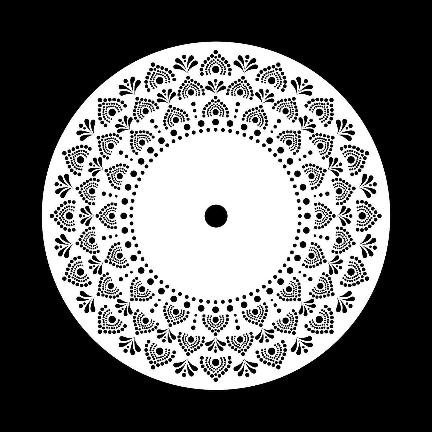 Mandala Bohemian Dot Painting Design Custom Promo Record Middle Centre Center Labels for 10" & 12"/LP Records & DVS Timecode Control Vinyl - centerlabels_uk