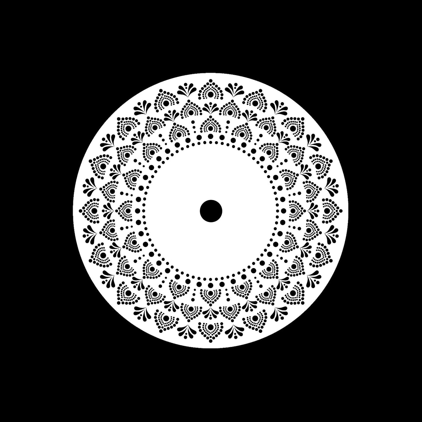 Mandala Bohemian Dot Painting Design Custom Promo Record Middle Centre Center Labels for 7" Records & DVS Timecode Control Vinyl - centerlabels_uk