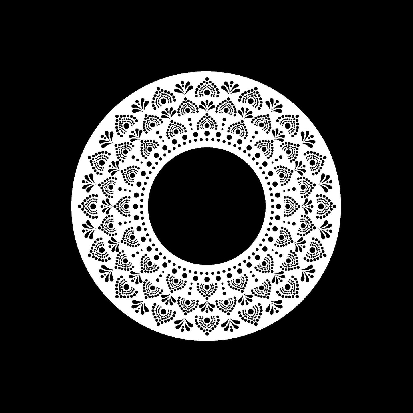 Mandala Bohemian Dot Painting Design Custom Promo Record Middle Centre Center Labels for Jukebox Large Hole 7" Records & DVS Timecode Control Vinyl - centerlabels_uk