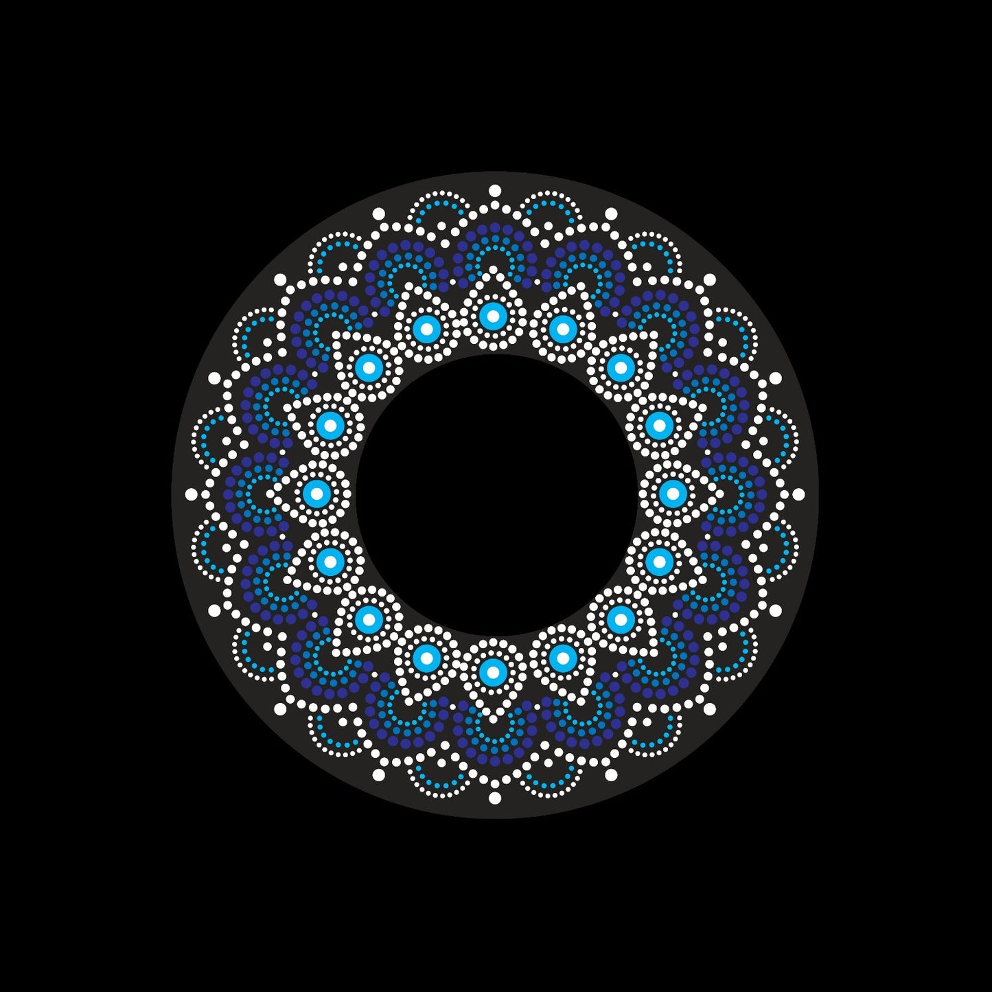 Mandala Dot Painting Aboriginal Style Custom Sticky Centre Center Labels for Jukebox Large Hole 7" Records & DVS Timecode Vinyl - centerlabels_uk