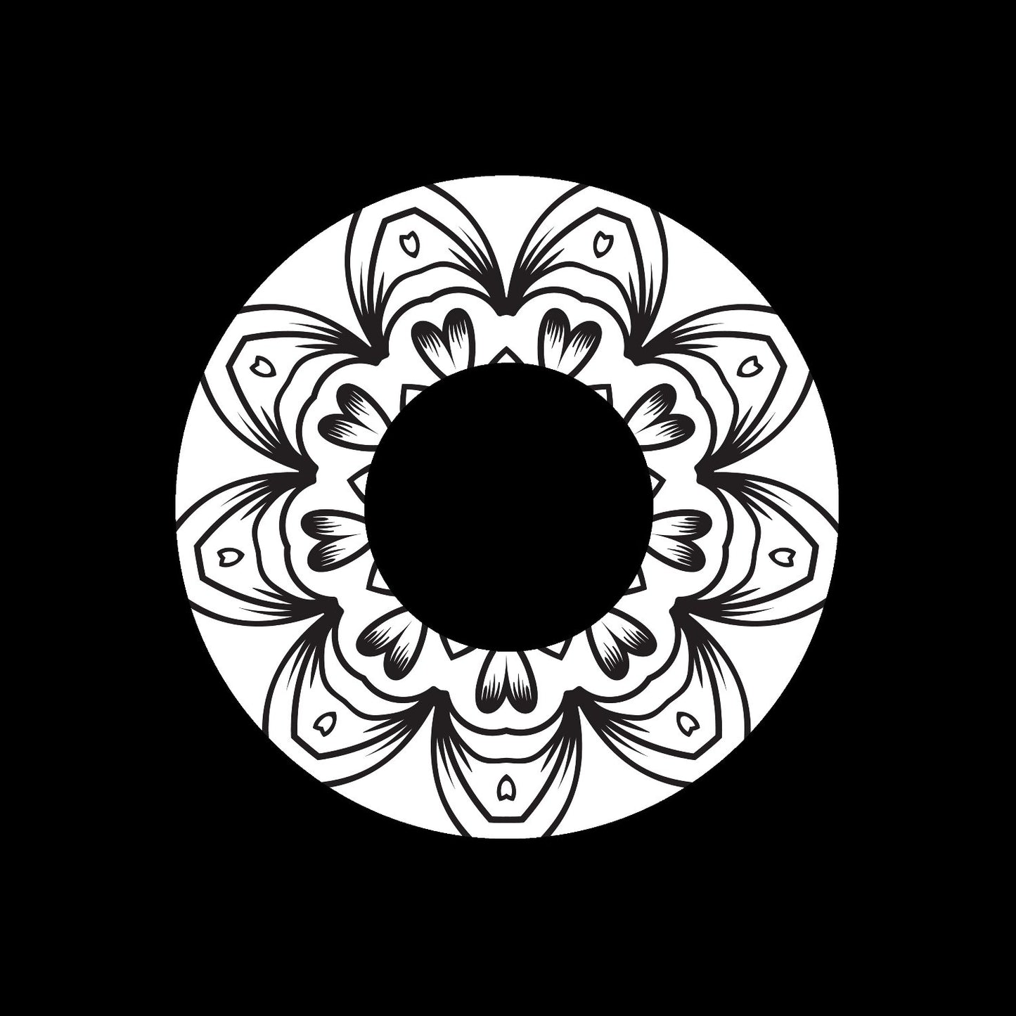 Mandala Ornament Round Geometric Circle #15 of 24 Self-Adhesive Paper Labels for Jukebox Large Hole 7" Records & DVS Timecode Vinyl - centerlabels_uk