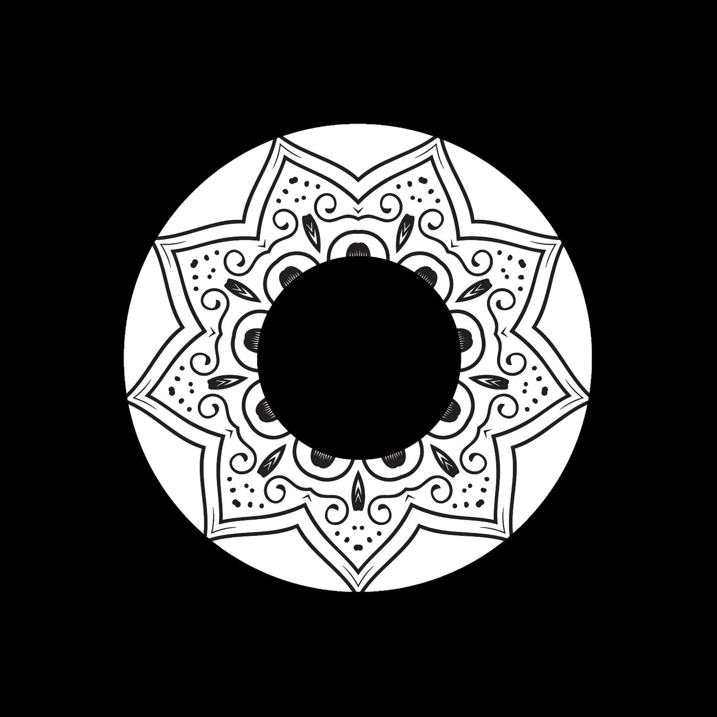 Mandala Ornament Round Geometric Circle #20 of 24 Self-Adhesive Paper Labels for Jukebox Large Hole 7" Records & DVS Timecode Vinyl - centerlabels_uk