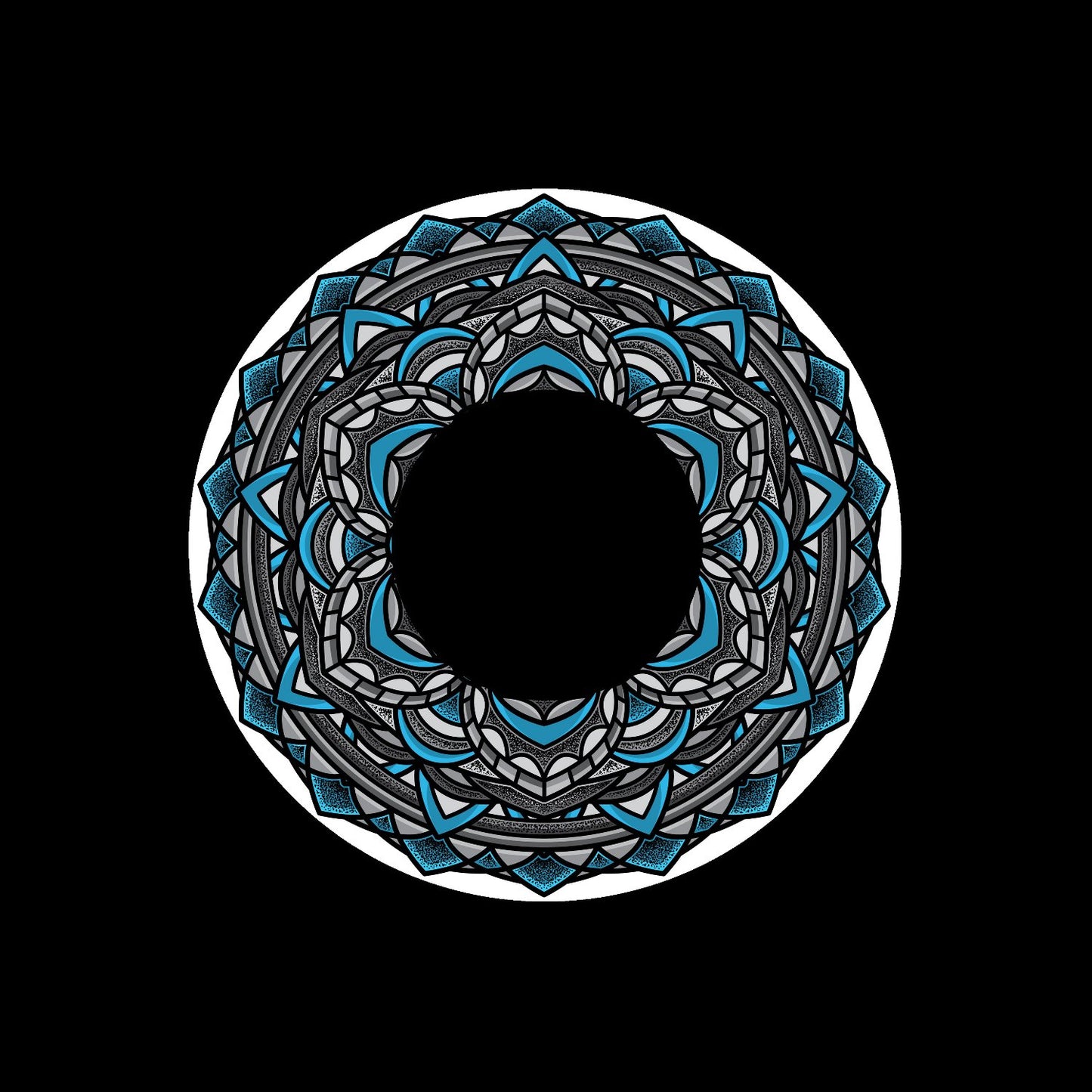 Mandala Yoga Aura Art Gloss UV Finish Self-Adhesive Custom Promo Centre Center Labels for Jukebox Large Hole 7" Records & DVS Timecode Vinyl - centerlabels_uk