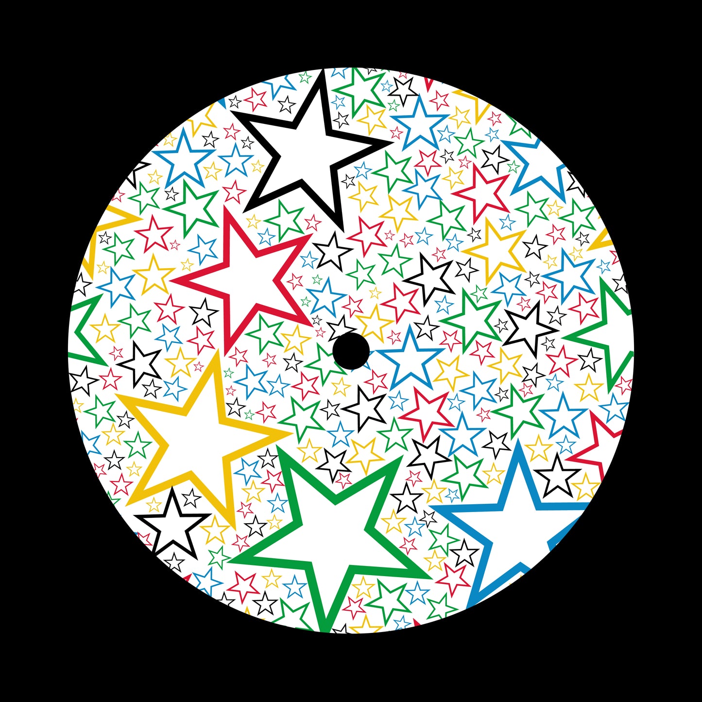 Multicoloured Stars Seamless Pattern 7" Jukebox, 7", 10", 12"/LP Vinyl Record Centre Labels (Pair)