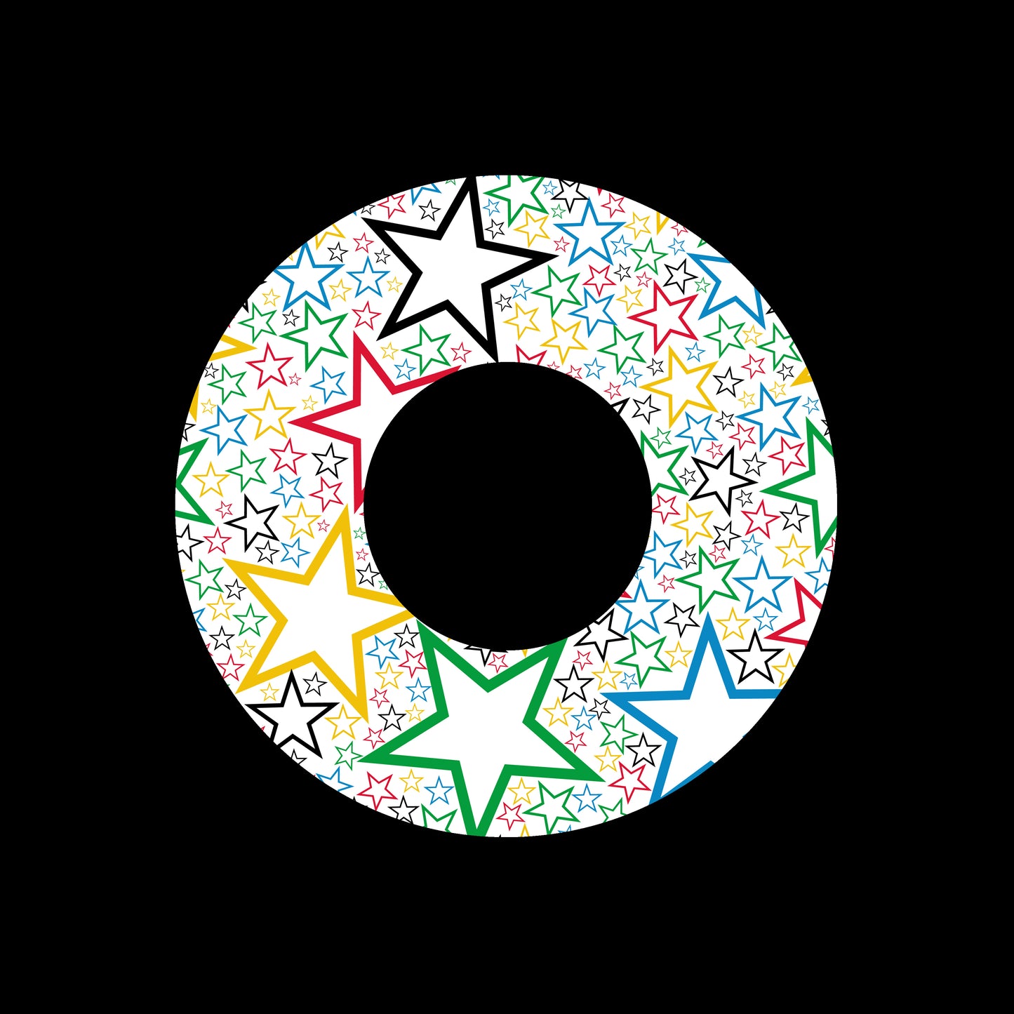 Multicoloured Stars Seamless Pattern 7" Jukebox, 7", 10", 12"/LP Vinyl Record Centre Labels (Pair)