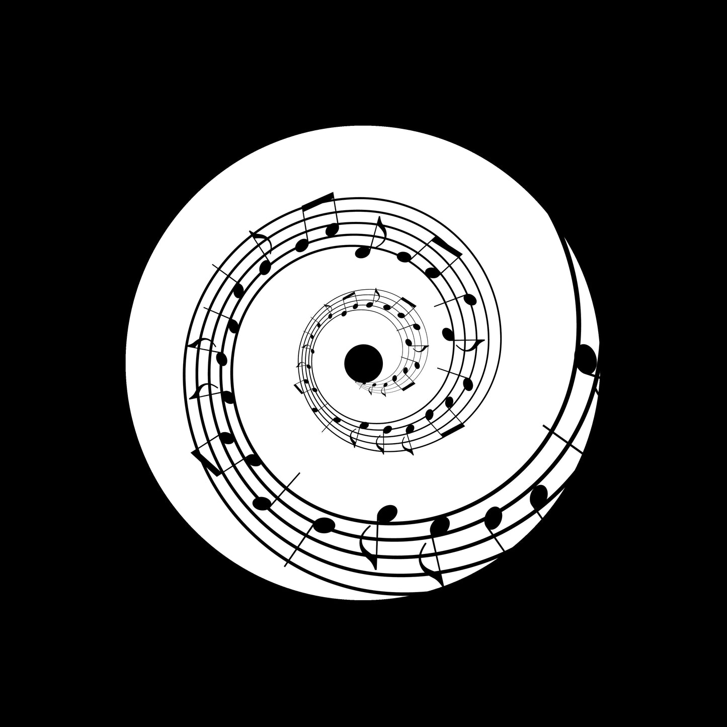 Music Notation Spiral 7" Jukebox, 7", 10", 12"/LP Vinyl Record Centre Labels (Pair)