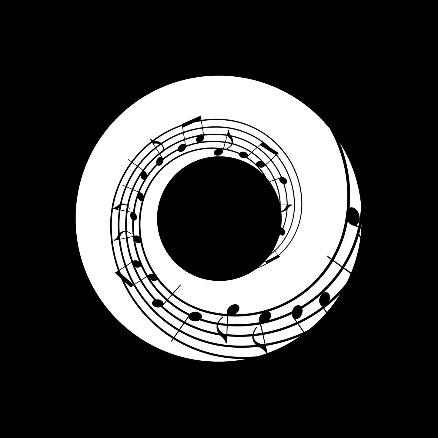 Music Notation Spiral 7" Jukebox, 7", 10", 12"/LP Vinyl Record Centre Labels (Pair)