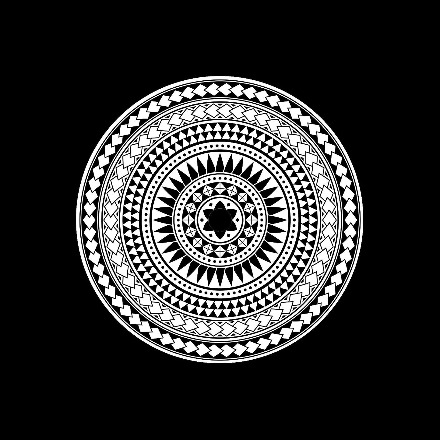 Polynesian Tribal Mandala Greeting Card Custom Promo Centre Center Labels for 7" Records & DVS Timecode Vinyl - centerlabels_uk