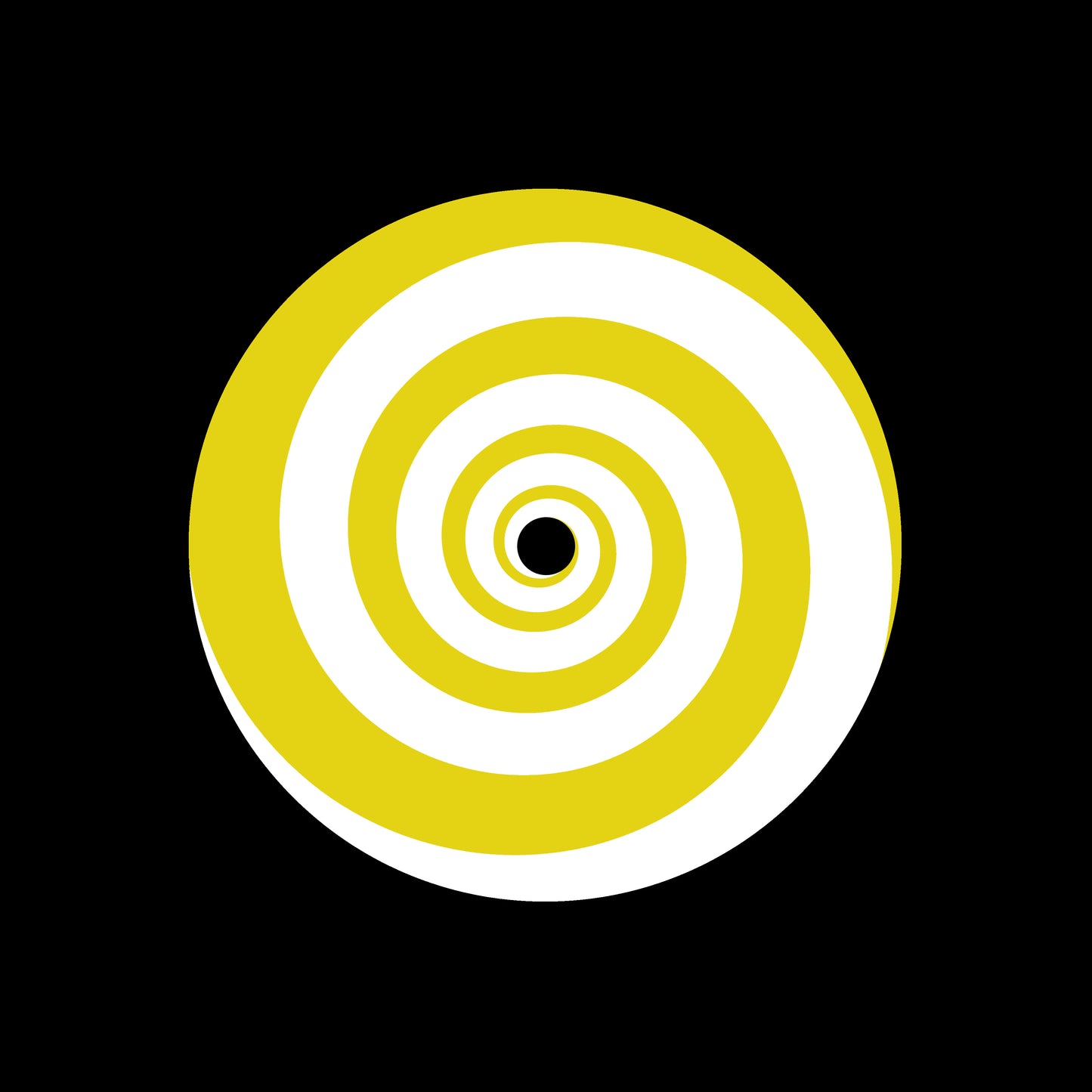 Psychedelic Spiral w/ Radial Ray Yellow 7" Jukebox, 7", 10", 12"/LP Vinyl Record Centre Labels (Pair)