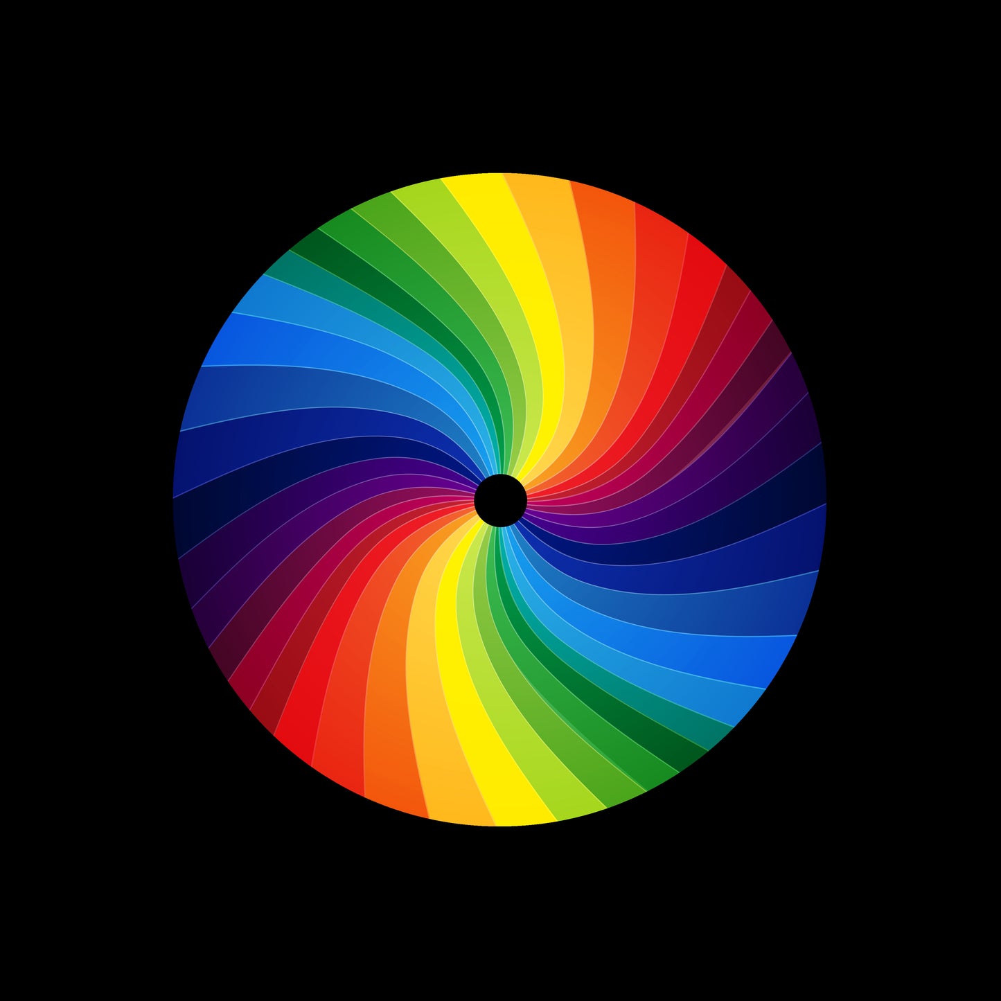 Rainbow Warped Stripes 7" Jukebox, 7", 10", 12"/LP Vinyl Record Centre Labels (Pair)