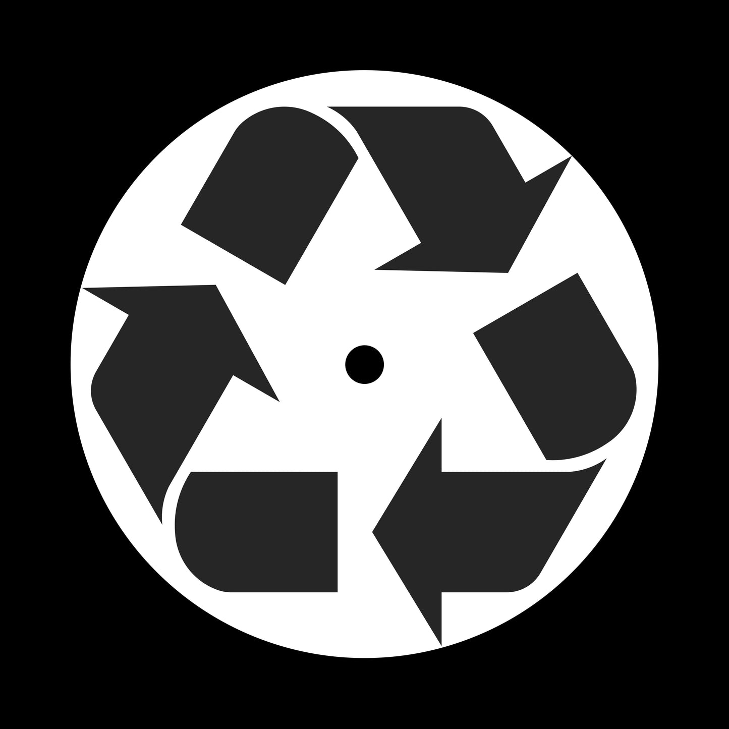 Recycle Symbol 7", 10", 12"/LP Vinyl Record Centre Labels (Pair)